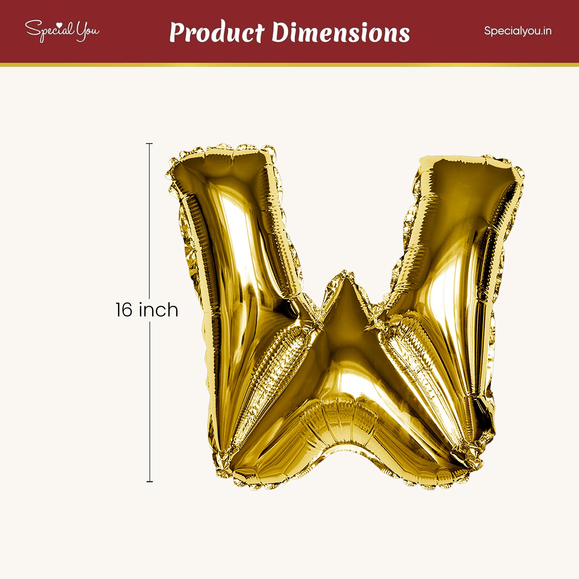 Gold w Letter Foil Balloon