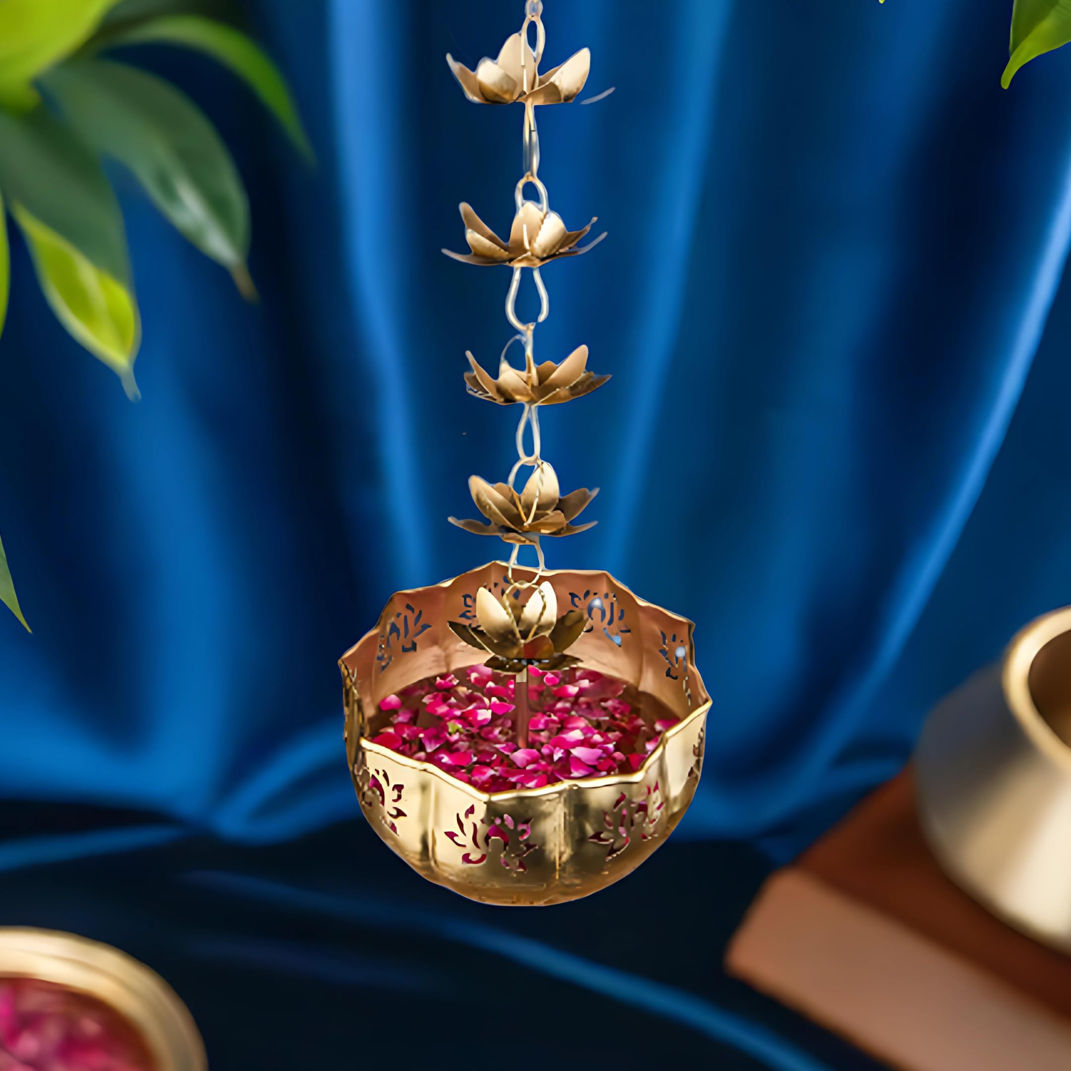 Golden Bowl Hanging Urli for Decoration