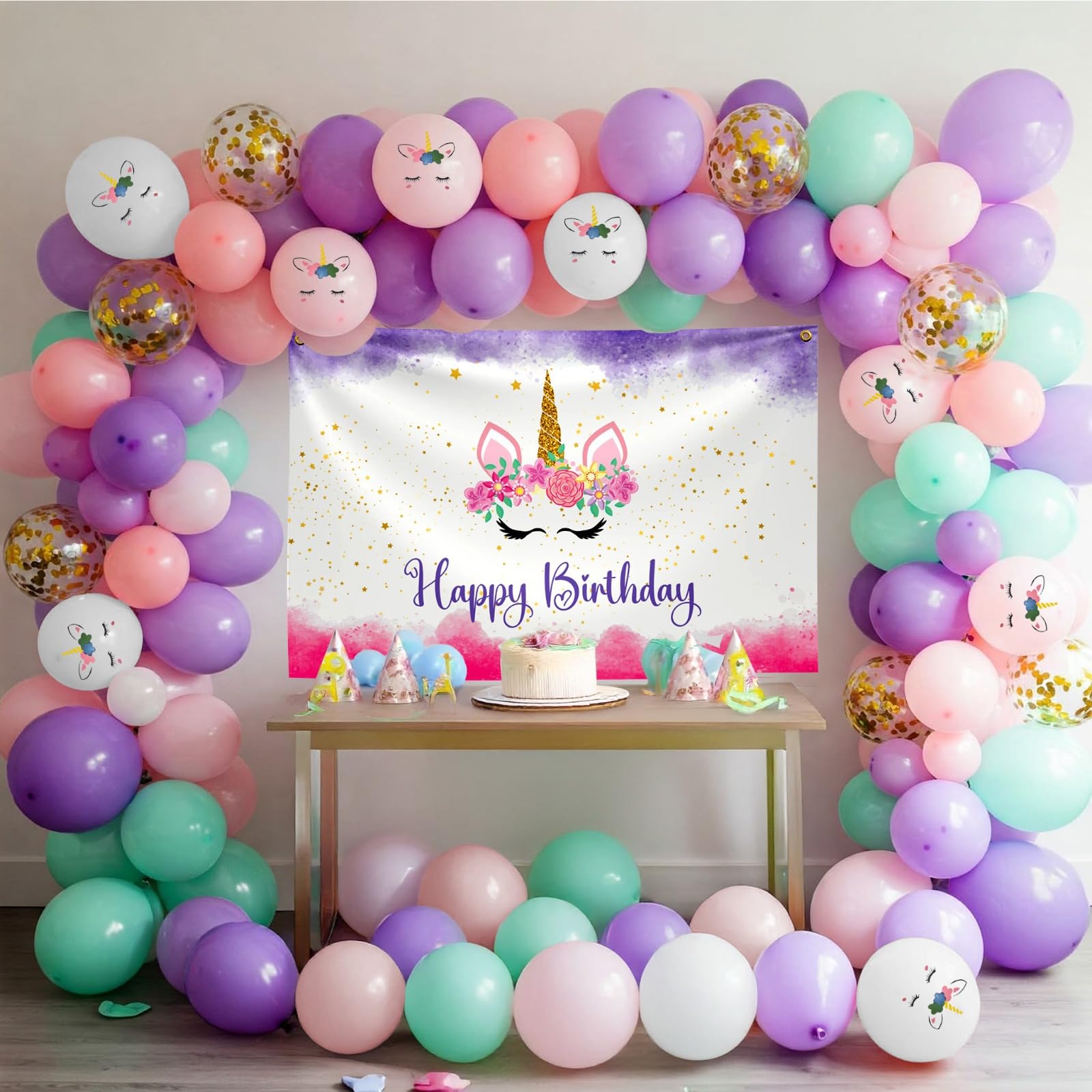Unicorn Print Balloons Theme Birthday Decor