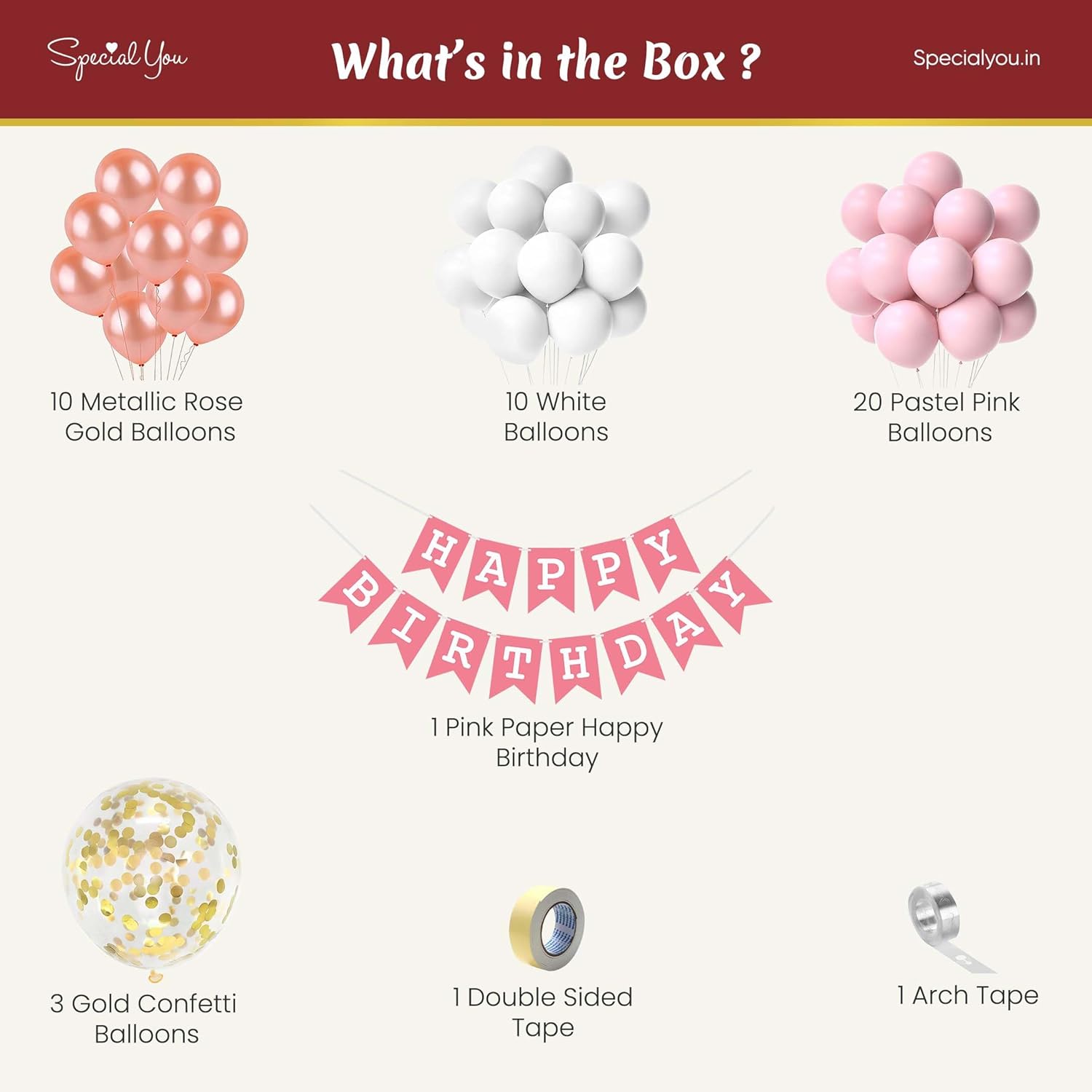 Pink & Rosegold Birthday Decoration Kit