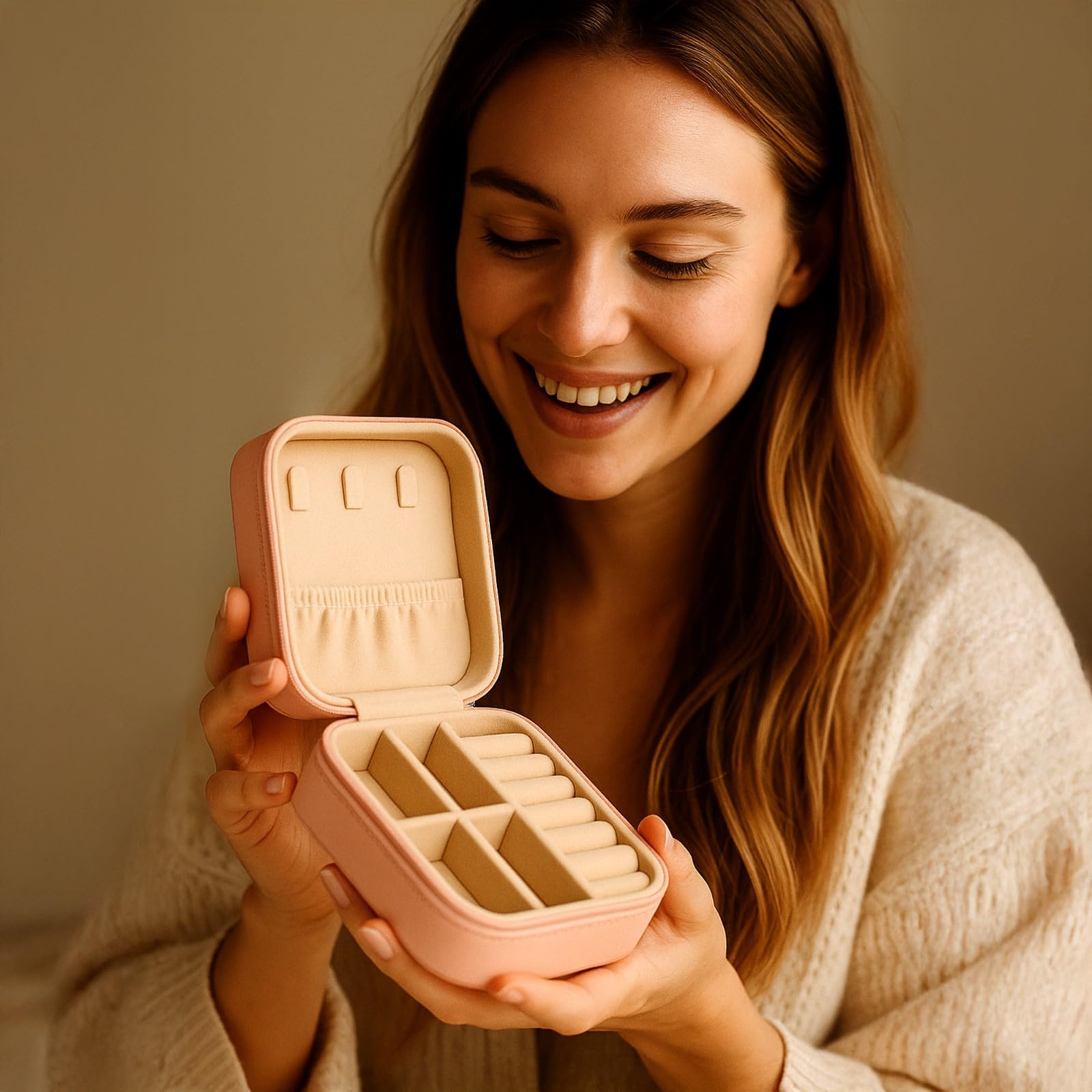Peach Jewellery Organisers Box