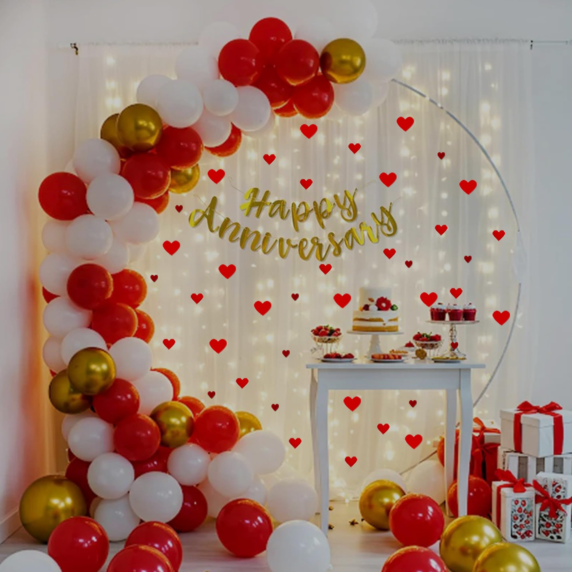 Anniversary  Theme Decor with Backdrop And Lights