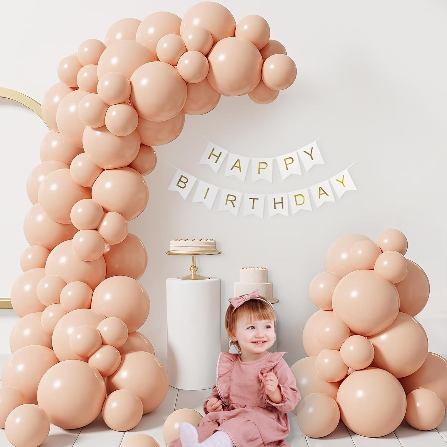 peach balloons decoration