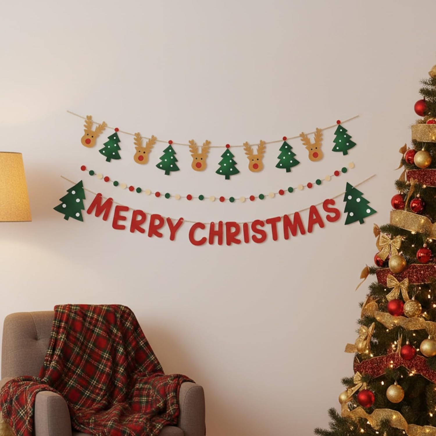 Christmas Decorations with Paper Banner