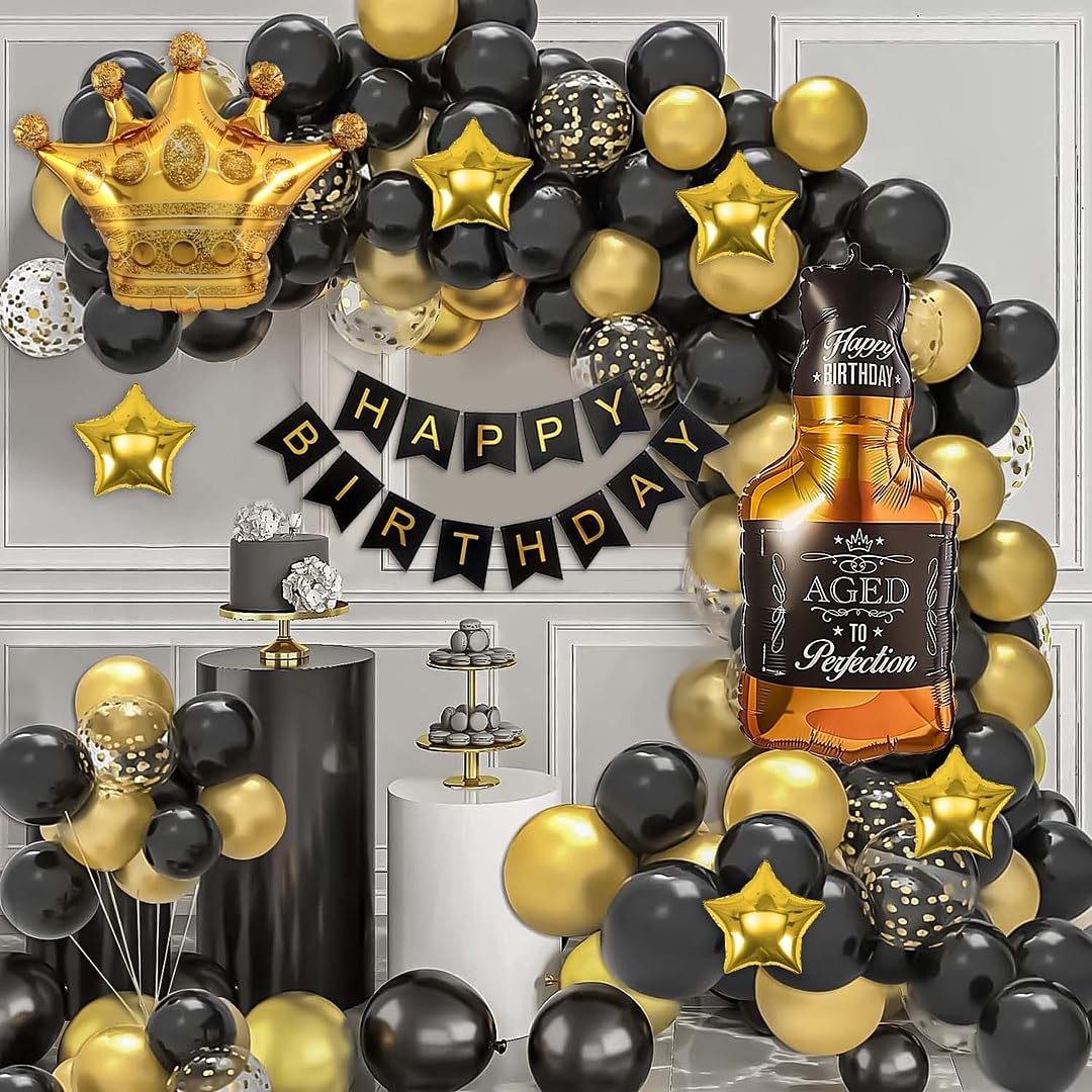 Black & Gold DIY Birthday Decoration Kit