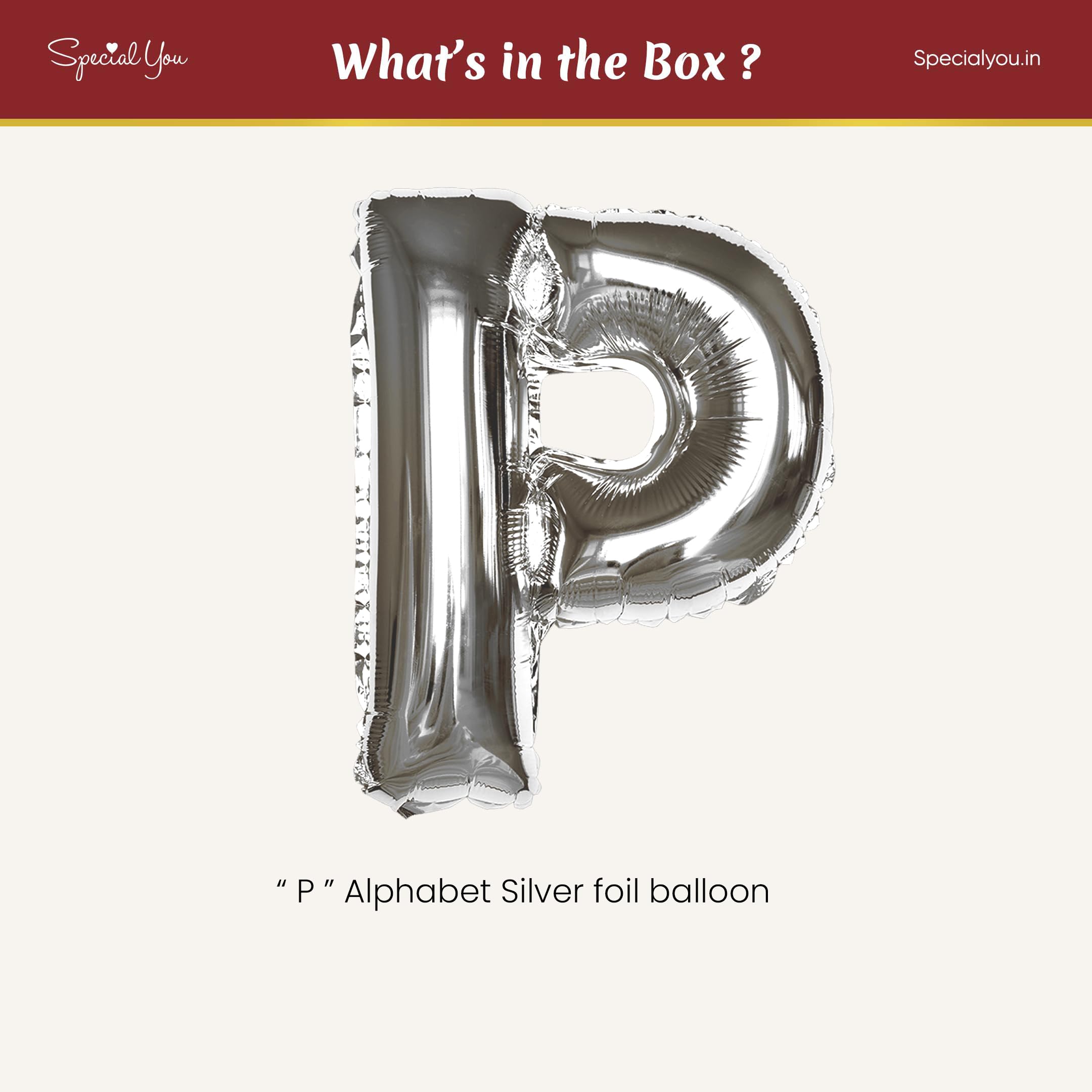 Silver P Letter Foil Balloon