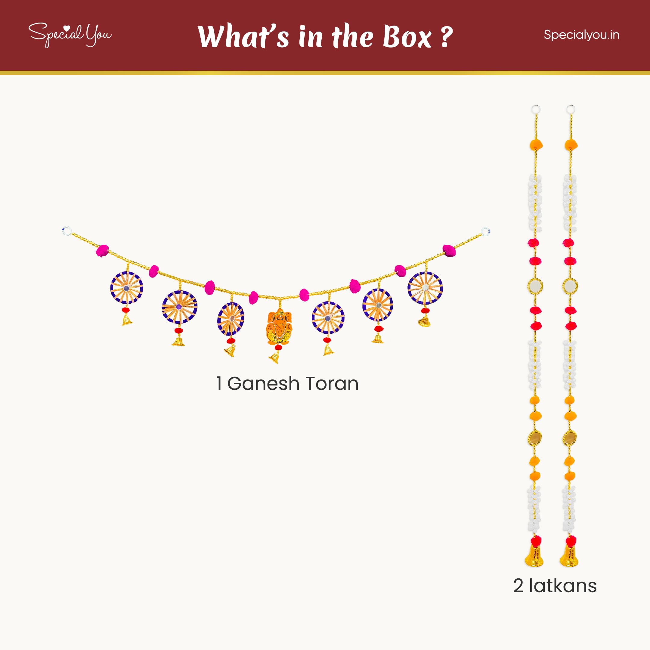 Multicolor Ganesh toran & latkans