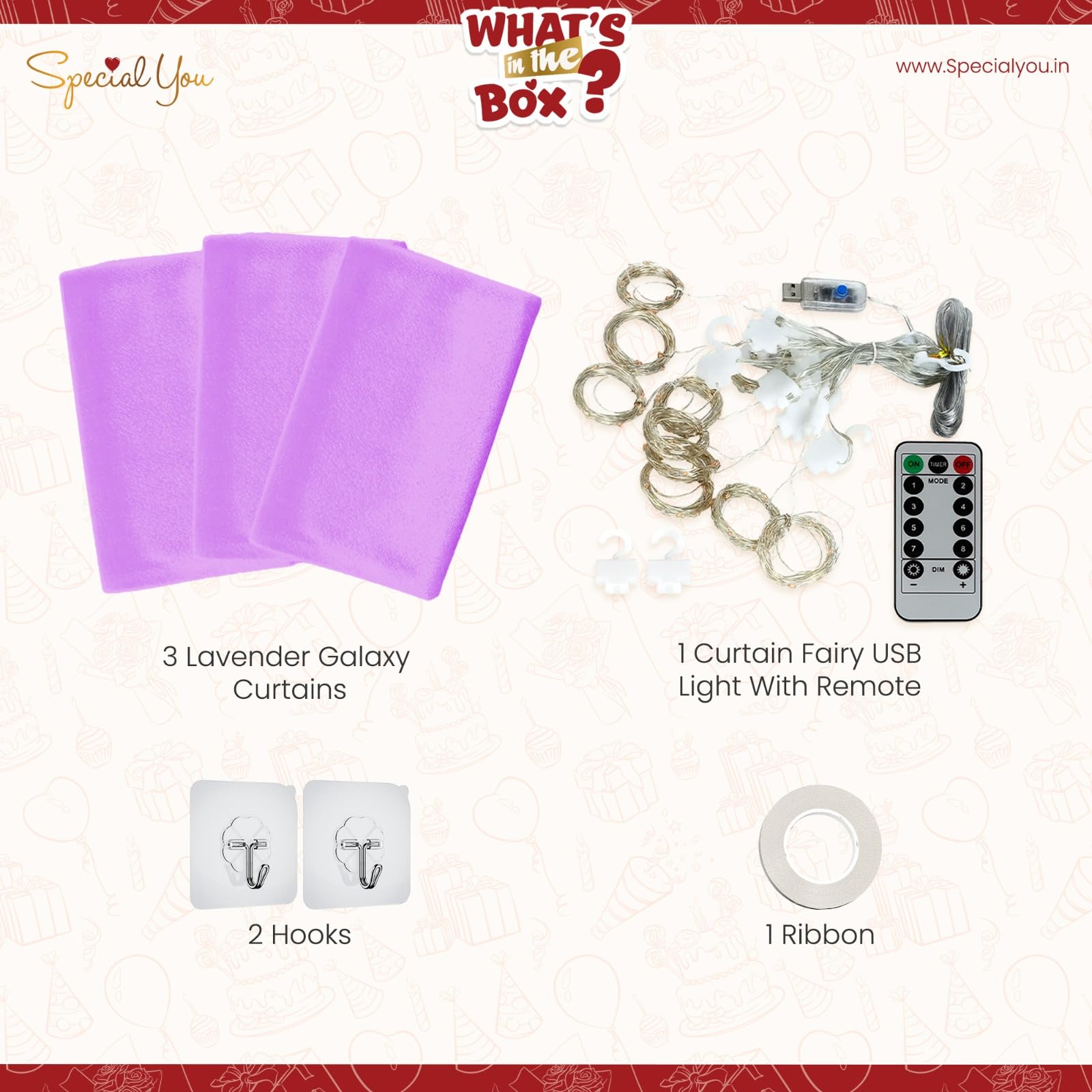 Shree Ganesh Lavender Glow & Curtain Lights