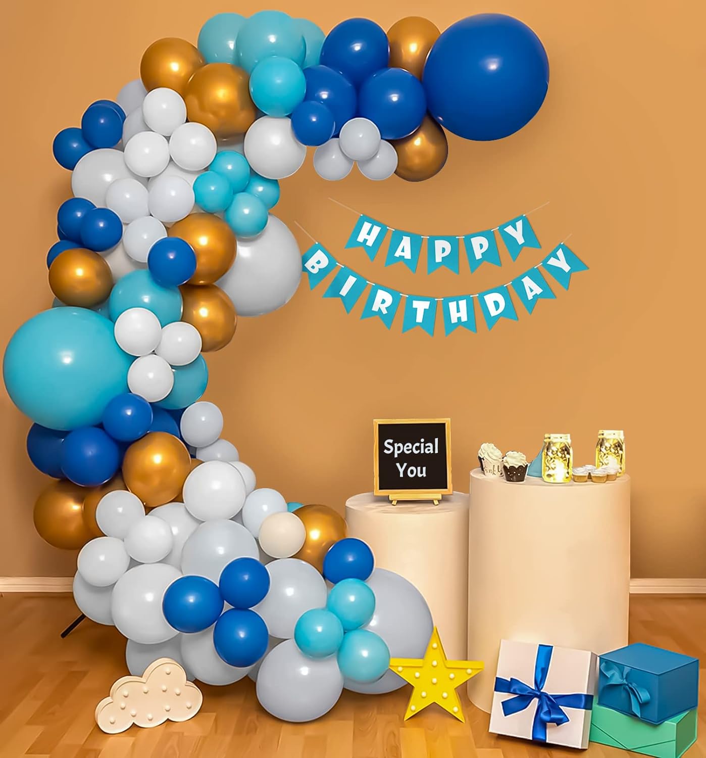 Birthday decoration DIY Kit with a blue theme