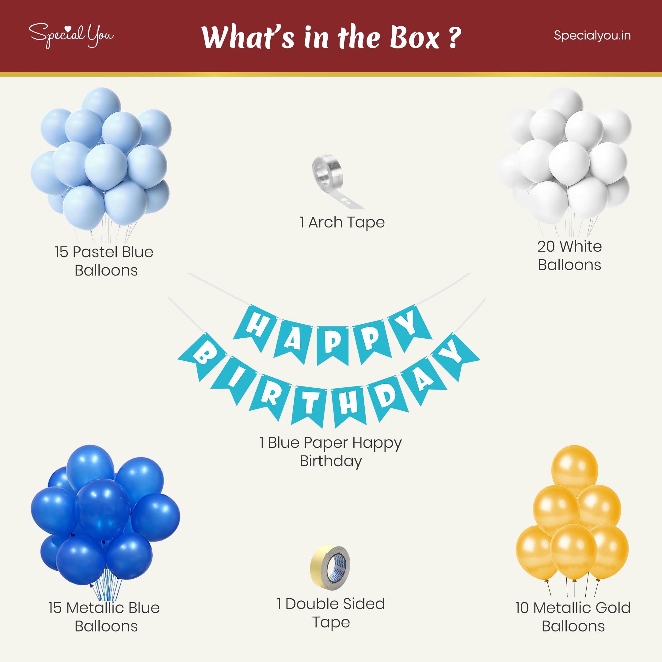 Birthday decoration DIY Kit with a blue theme