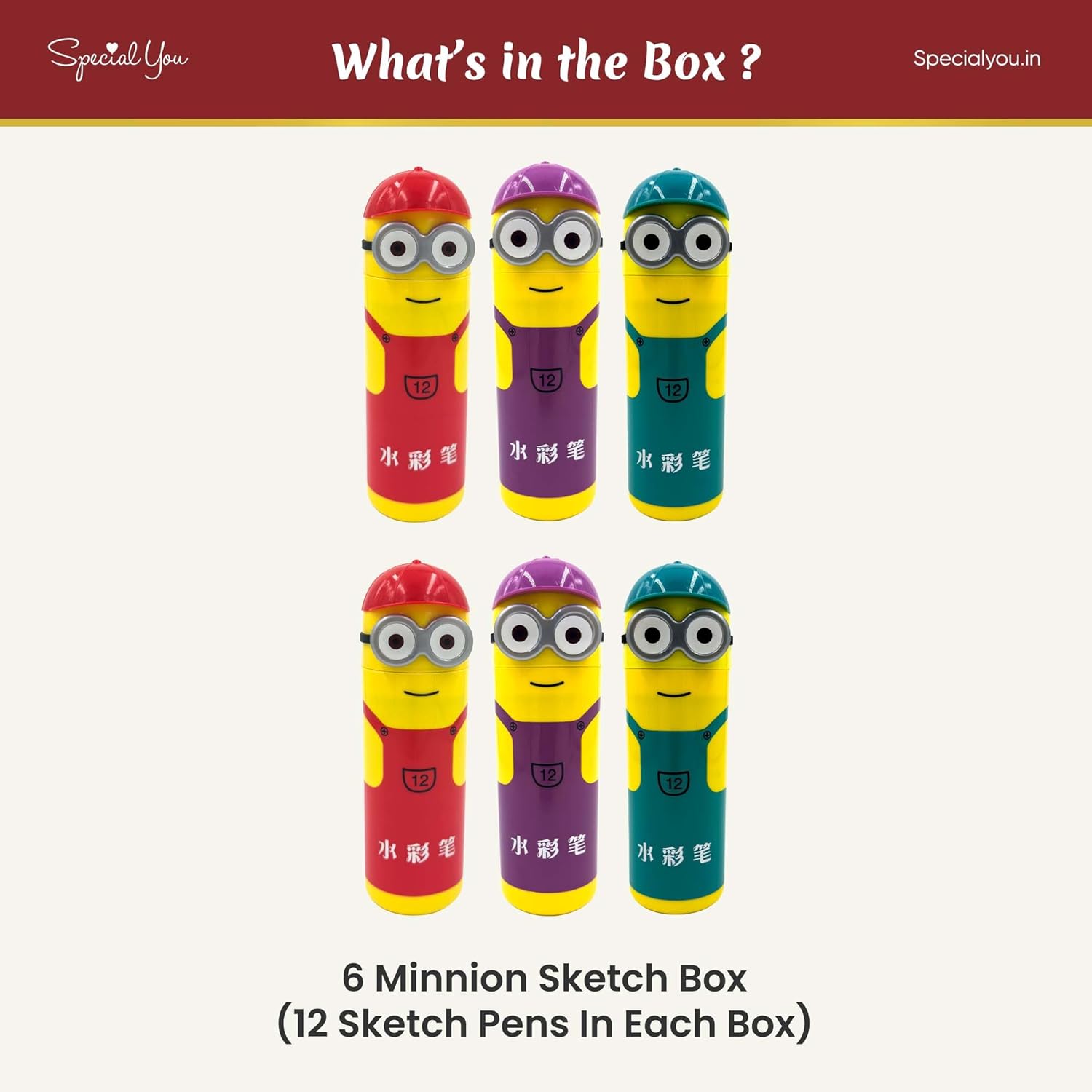 Minions Sketch Pen Set (Assorted Color) - Birthday Boom