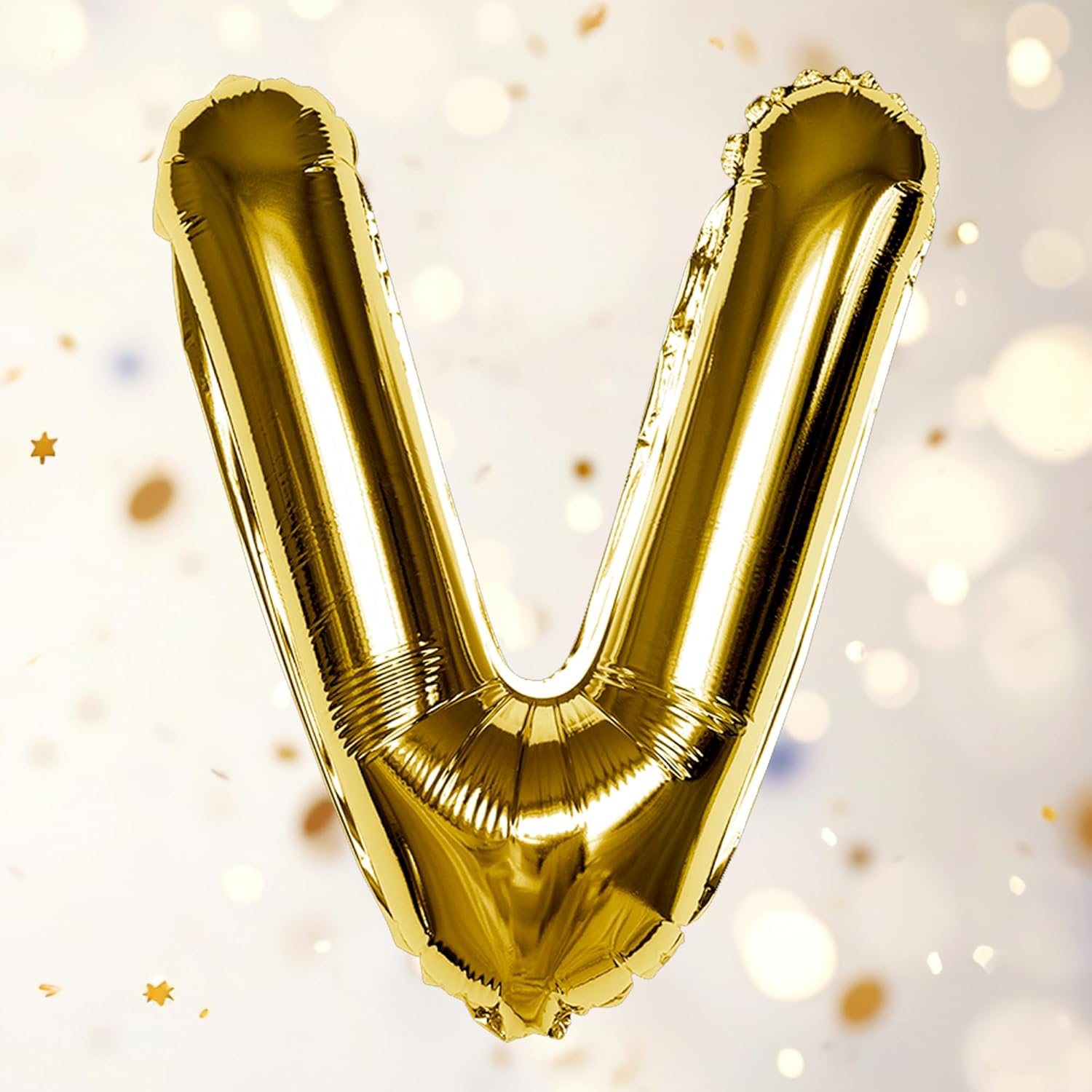 Gold V Letter Foil Balloon