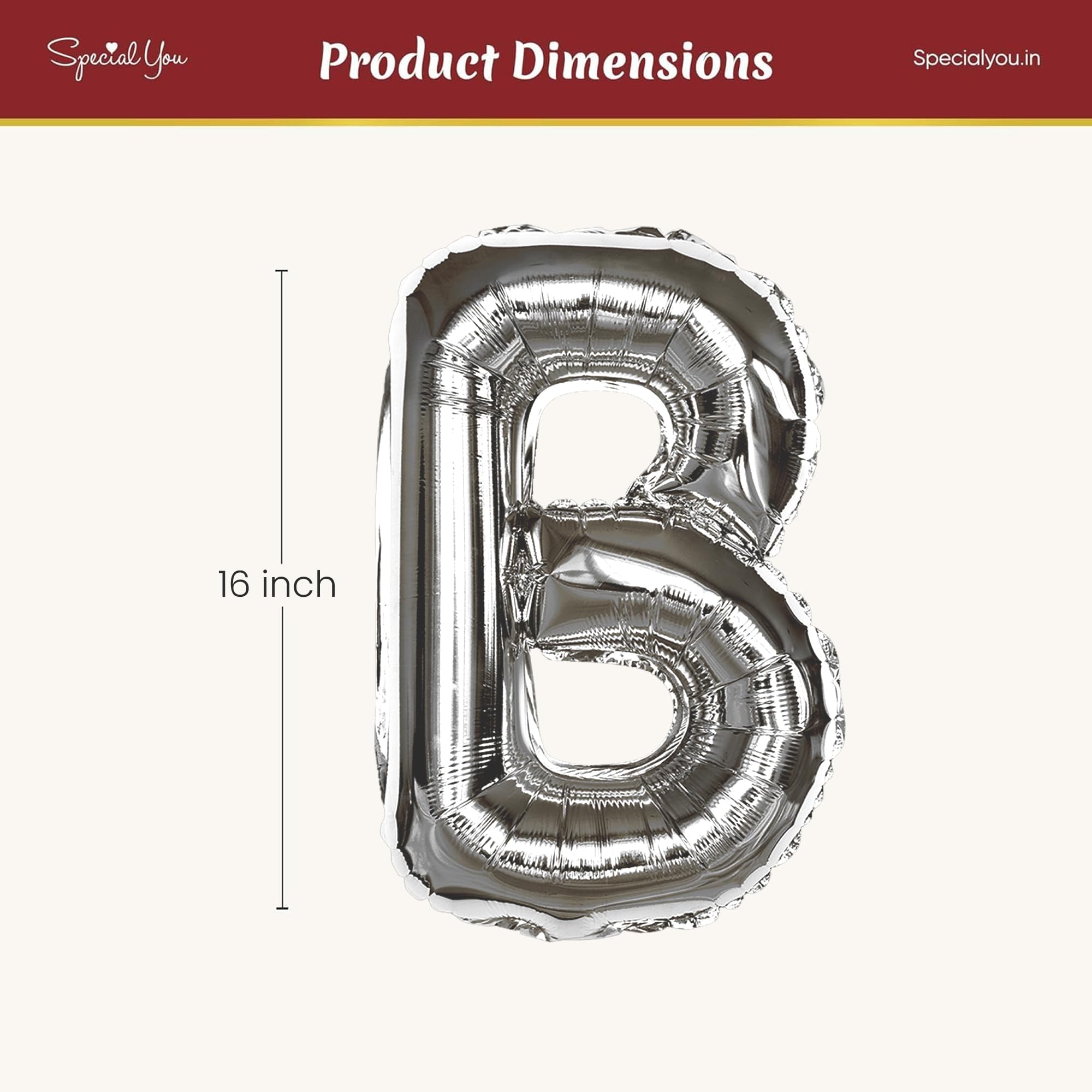 Silver B Letter Foil Balloon