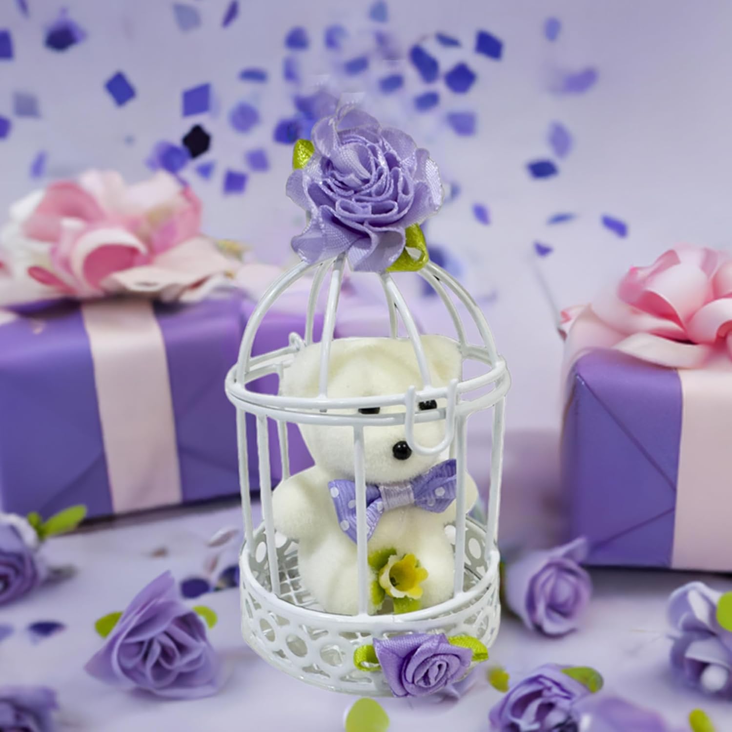 Purple Teddy Cage Gift