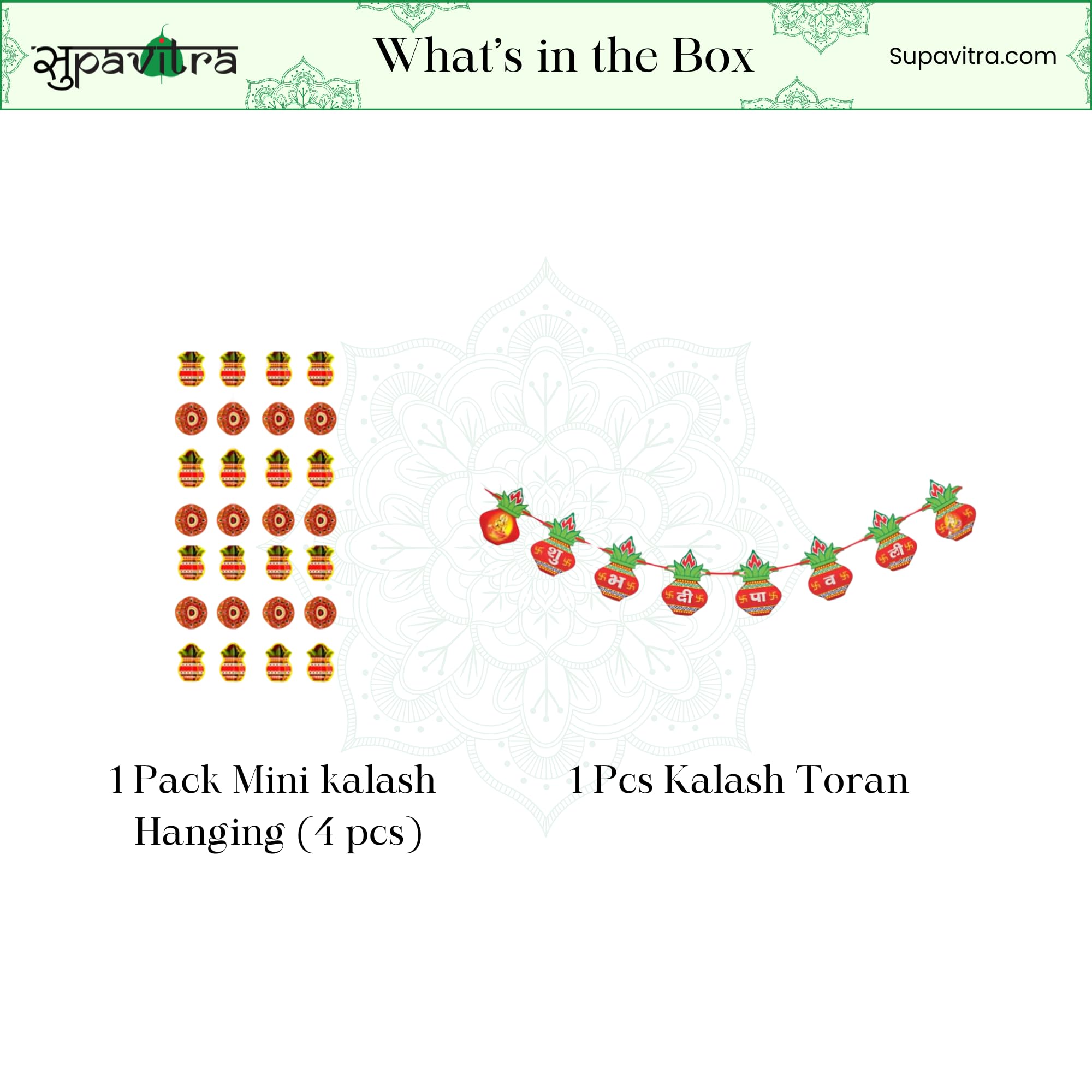Paper Kalash Toran for Main Entrance Door Hanging Home Decoration