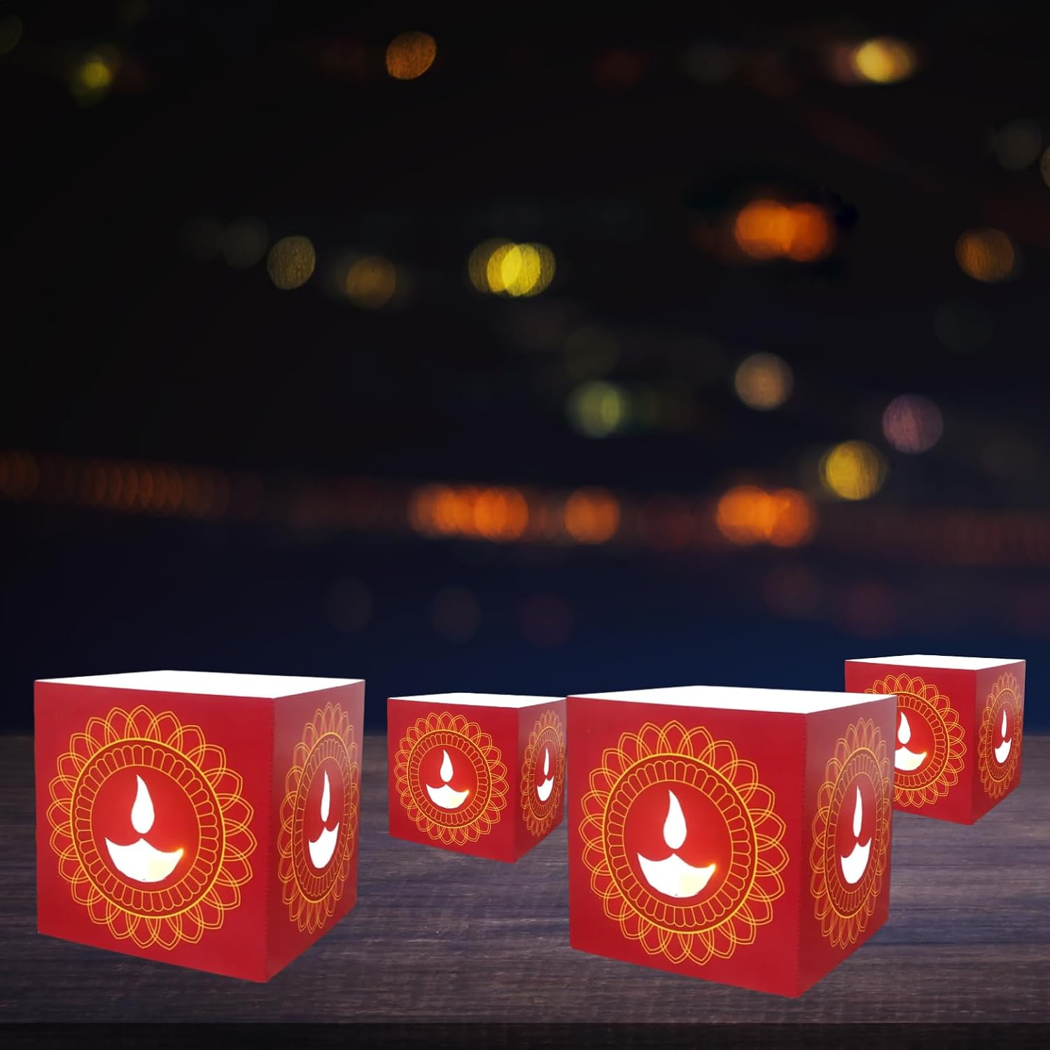 Diya Paper Votive with 10 Tea Light