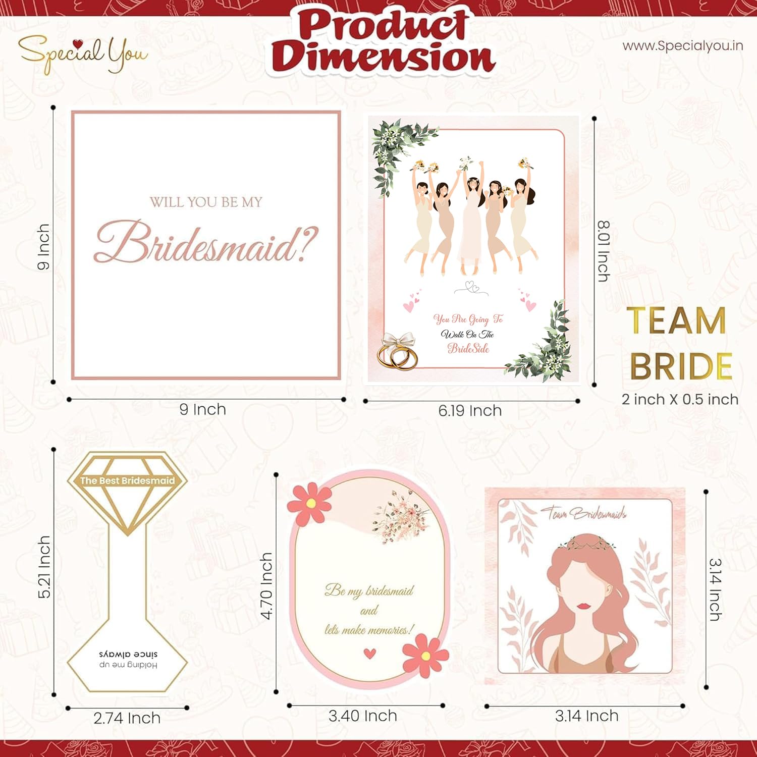 Bridesmaid Proposal Card & Sticker Set