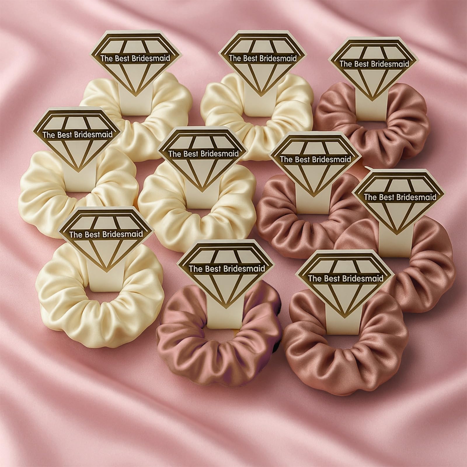 Elegant Satin Hair Scrunchies-10pcs