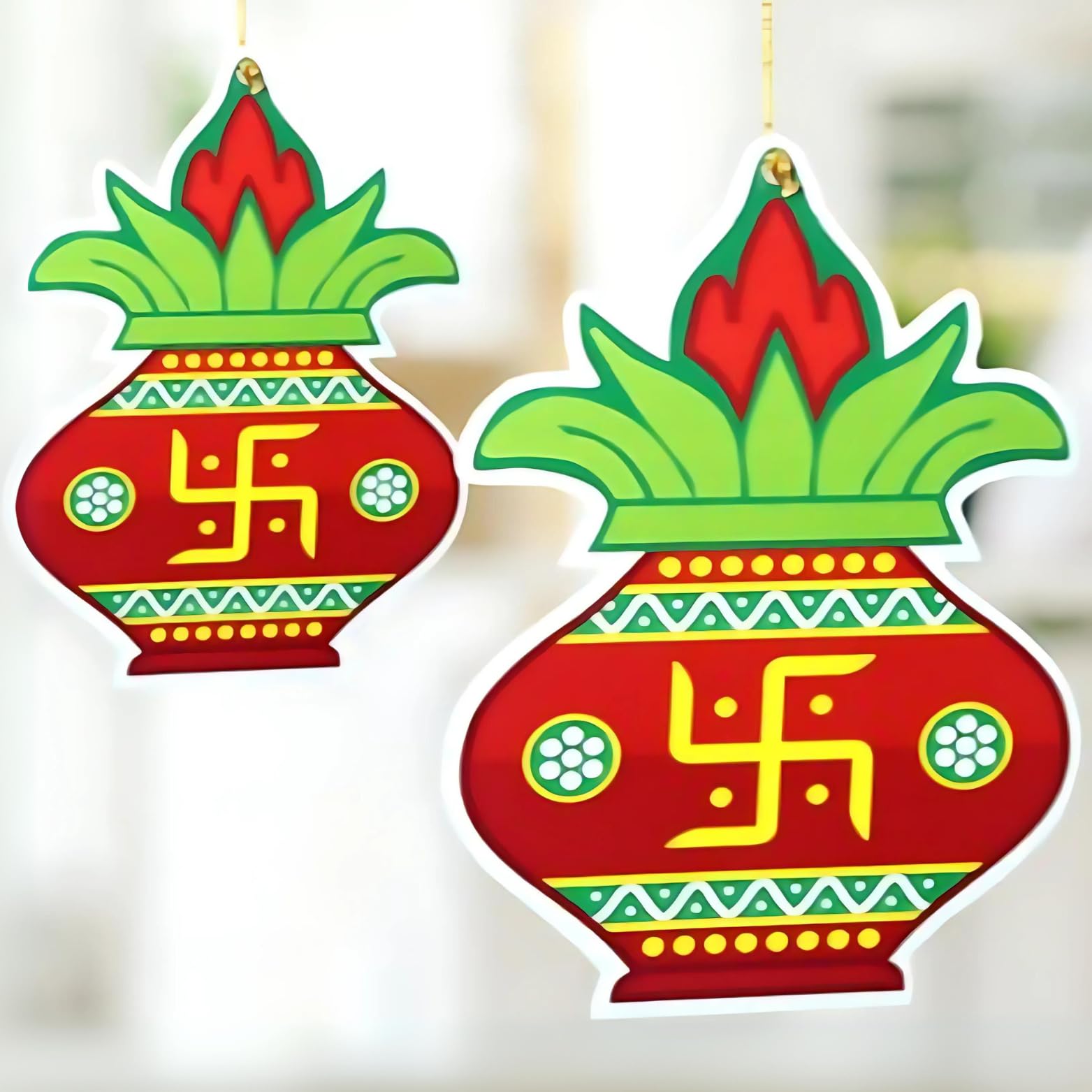 Hanging Paper Kalash Decoration for Diwali, Ganpati Pooja