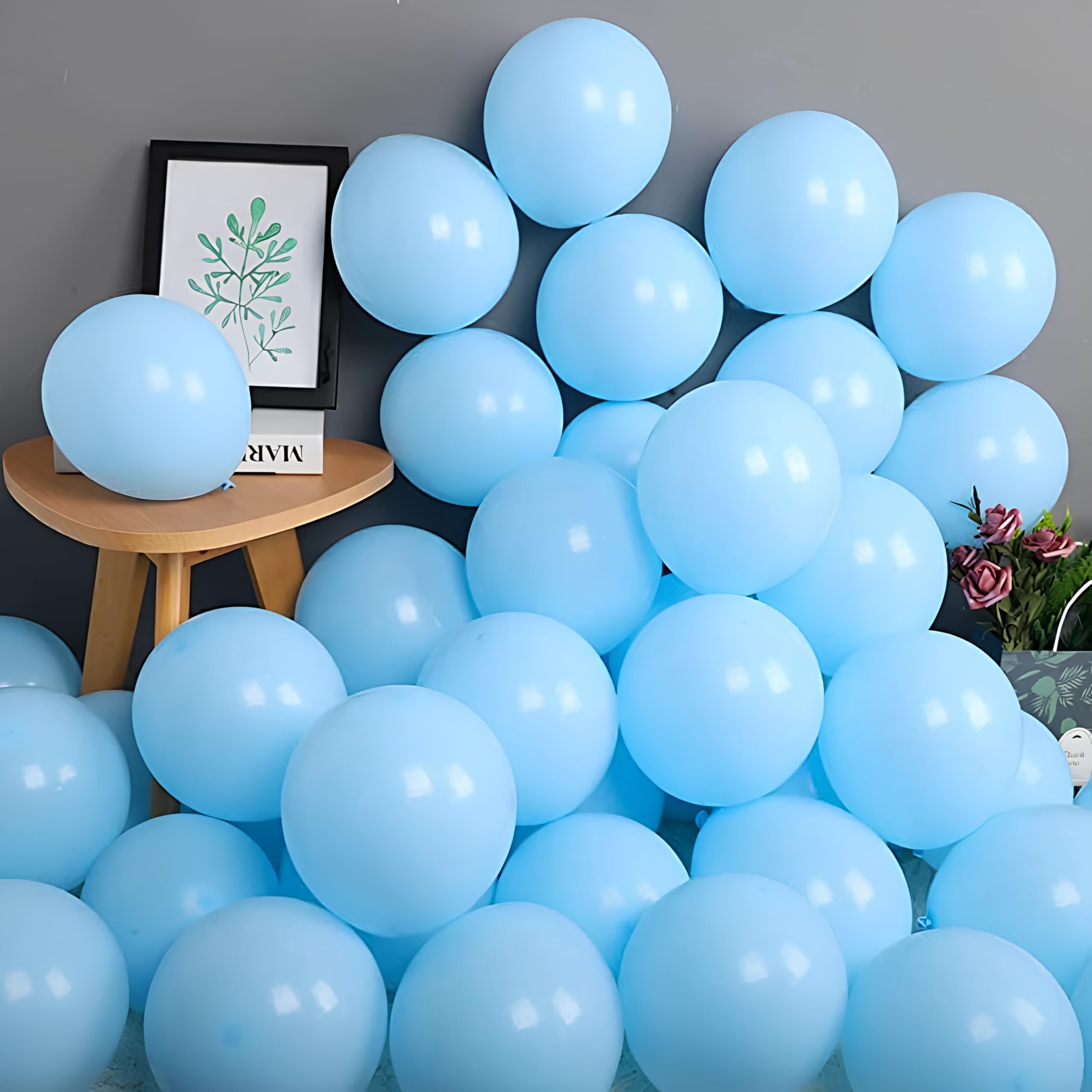Pastel Blue Balloons decoration for boys pack of 50 pcs