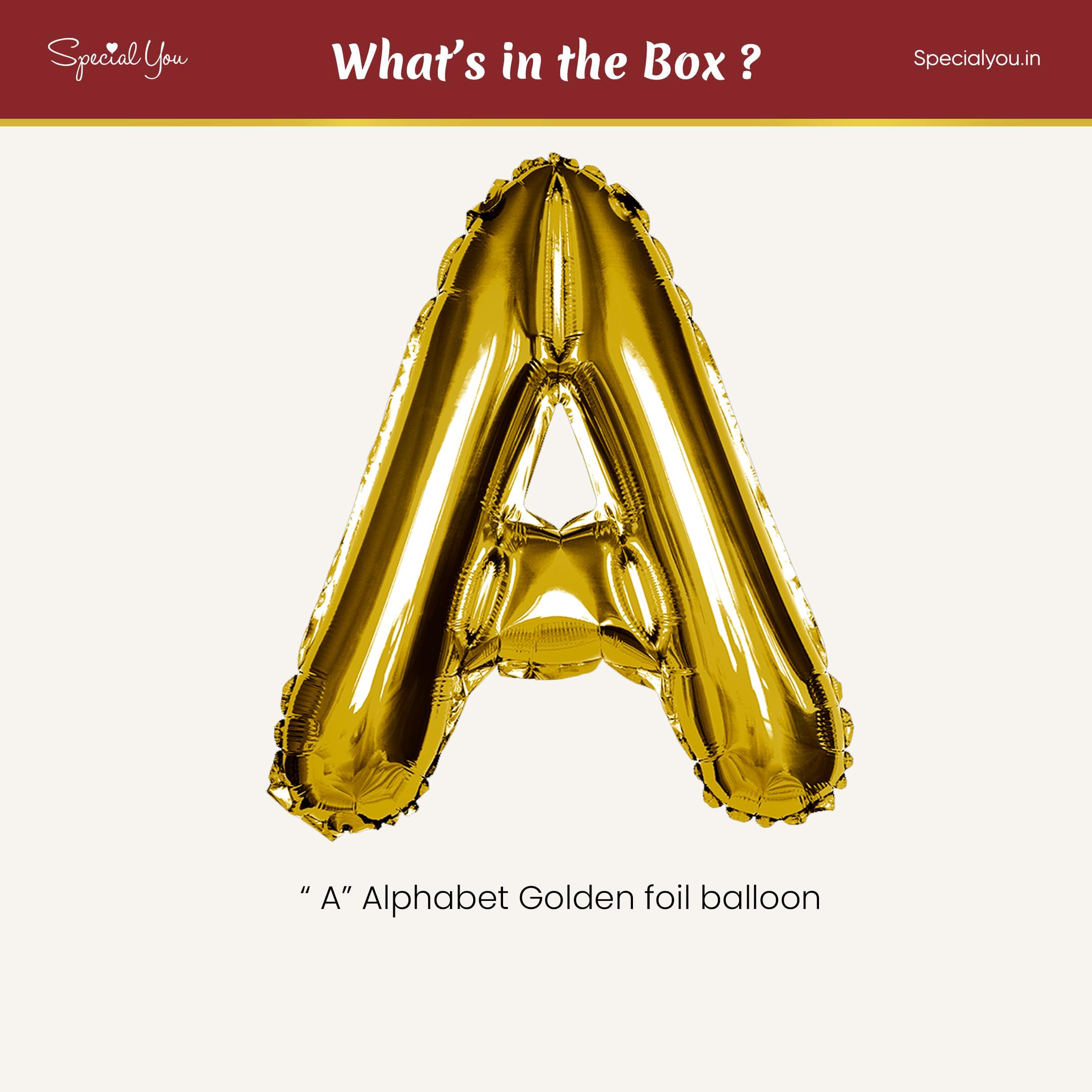 Gold A Letter Foil Balloon - Special You