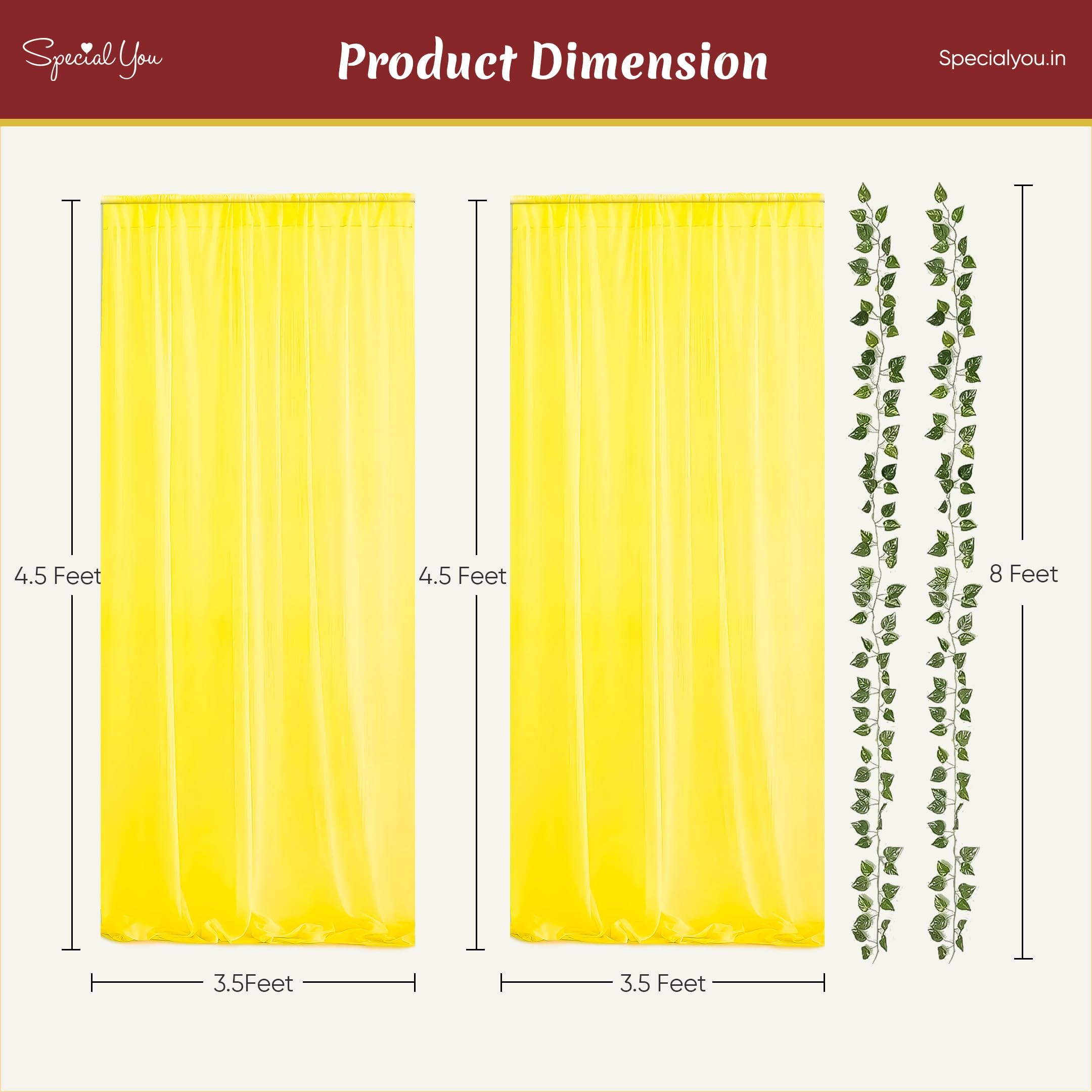 Yellow curtains with vines for festive decor - Special You