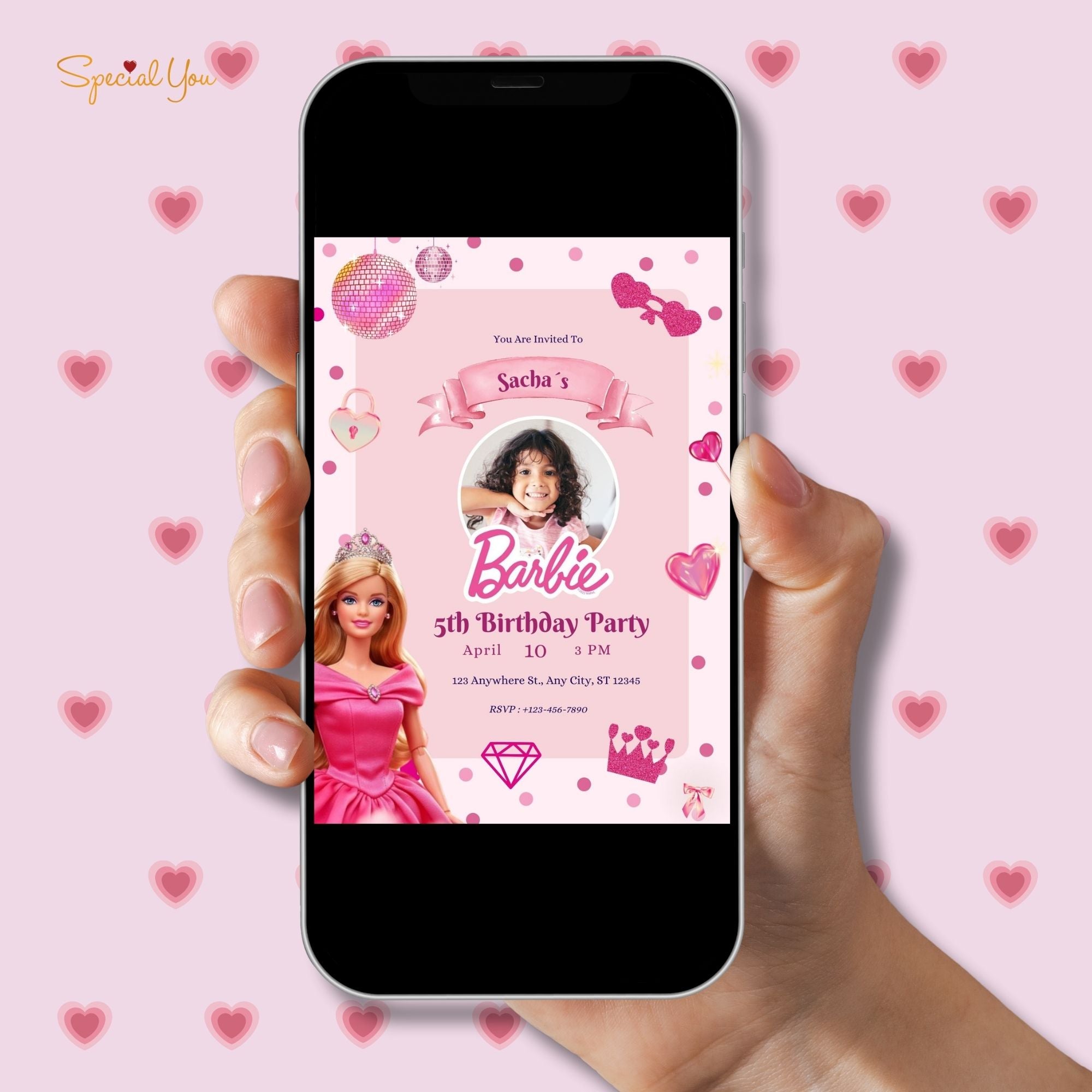 Barbie Theme Birthday E-Invite
