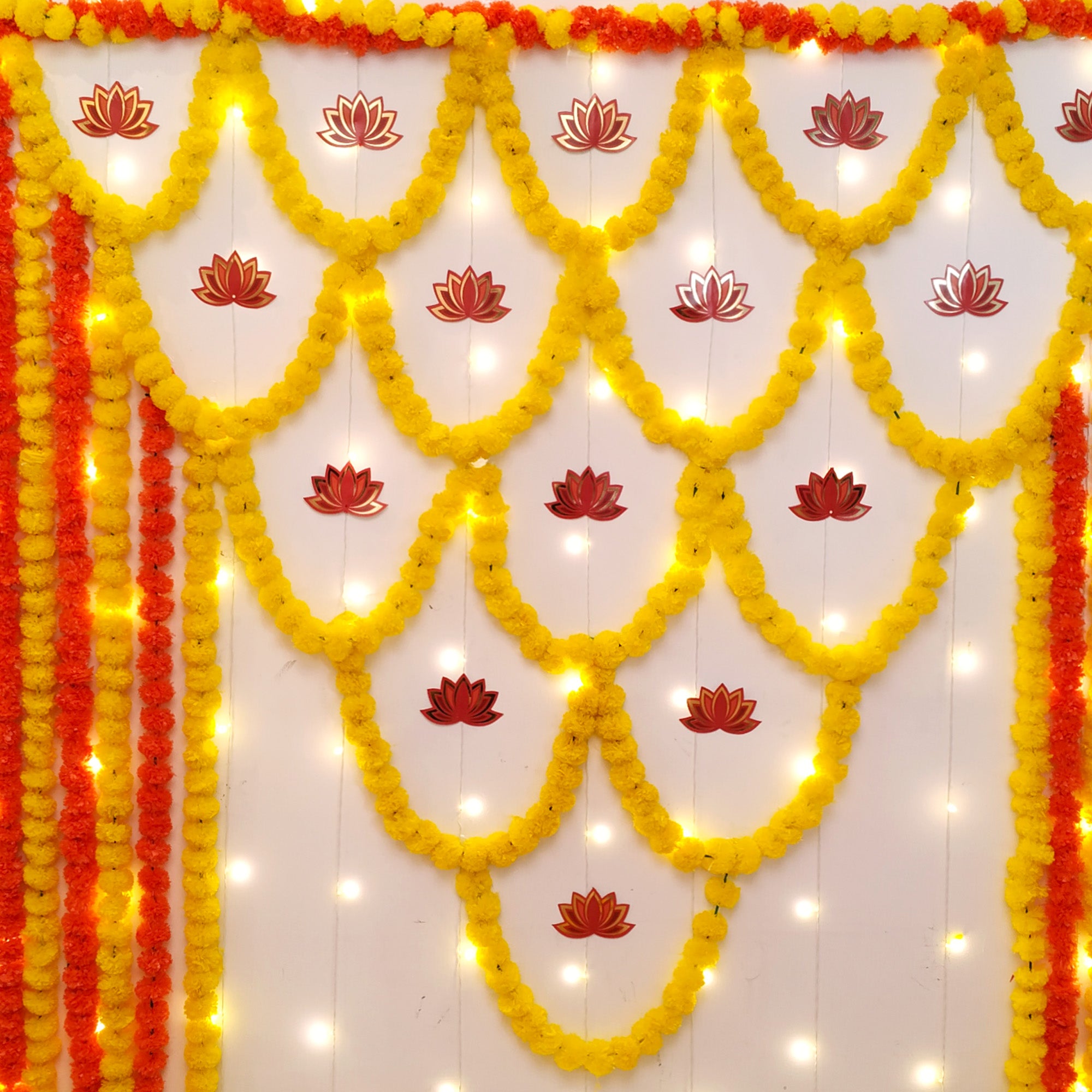 Haldi Ceremony Floral Backdrop Decor