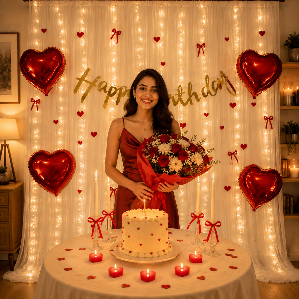 Red Heart Birthday Decoration DIY Kit