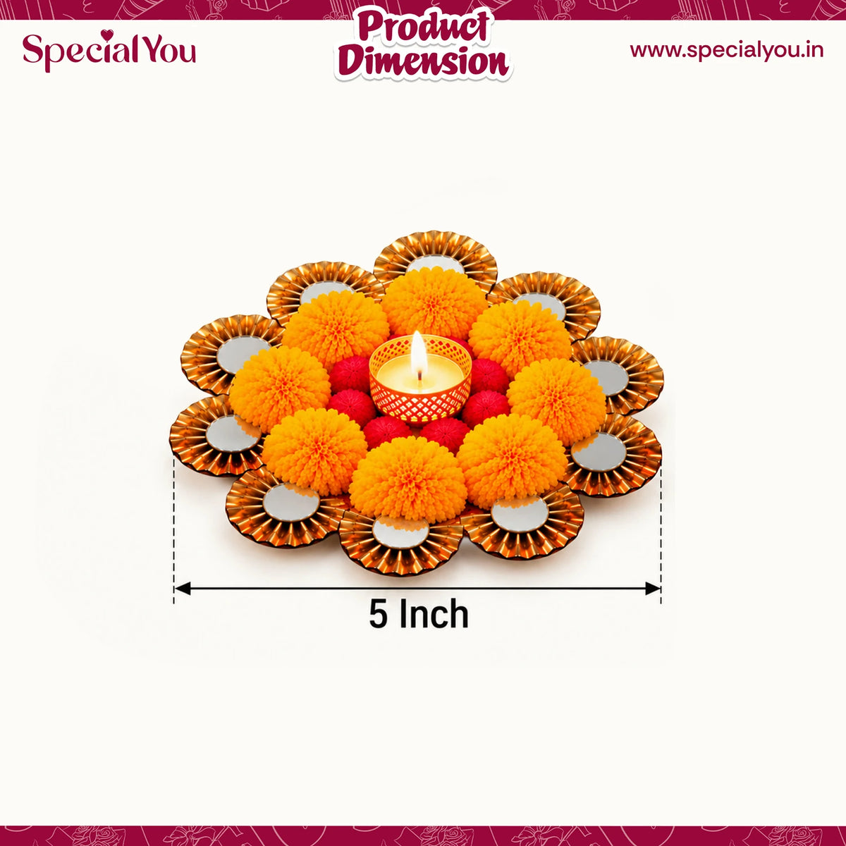 Rangoli T-Light Mat for Diwali Decoration (Set of 2)