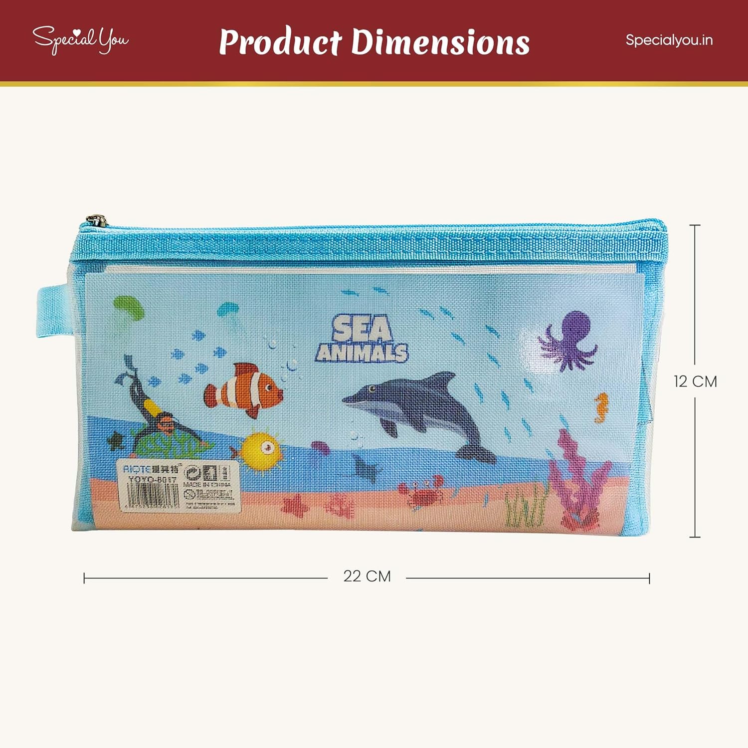 Sea Animals Pencil Pouch 5 Pcs