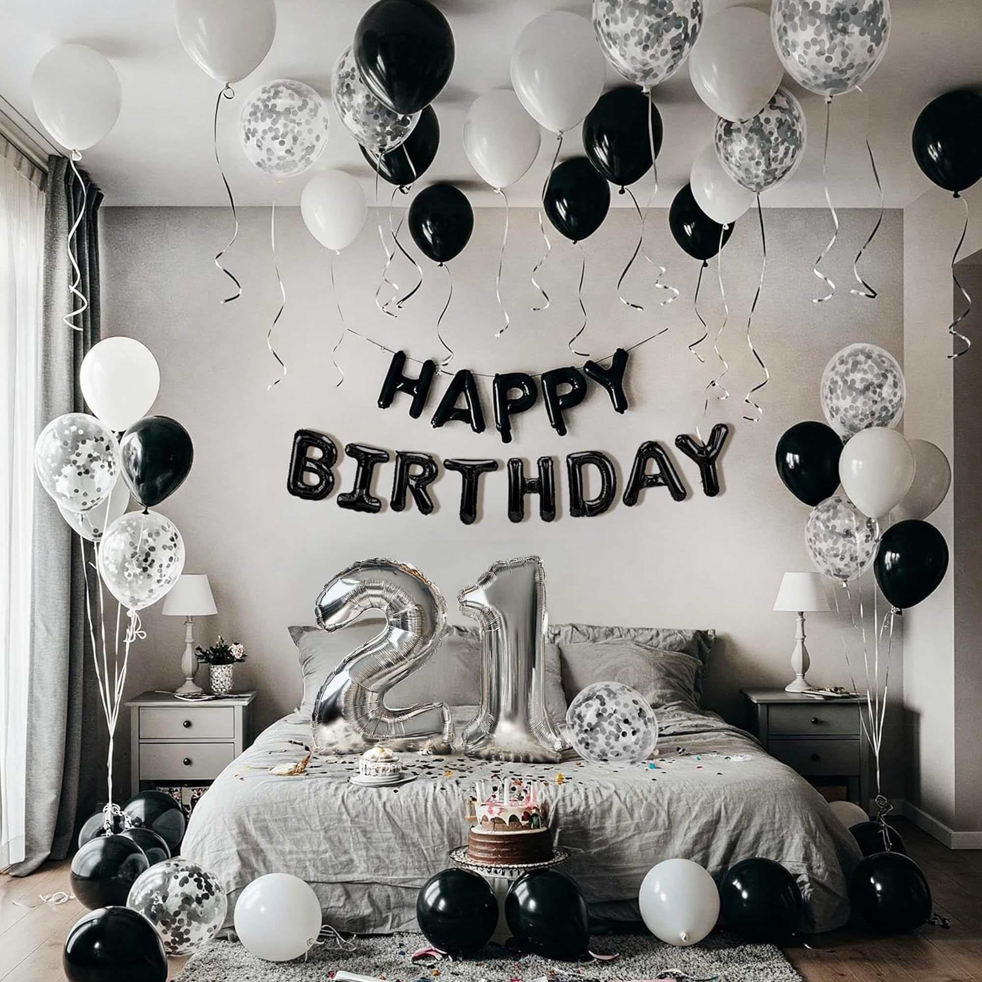 Black and White Theme Birthday Decoration