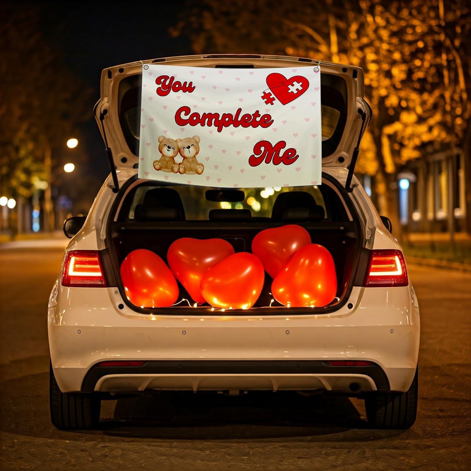 Car theme balloon combo with backdrop and LED Lights