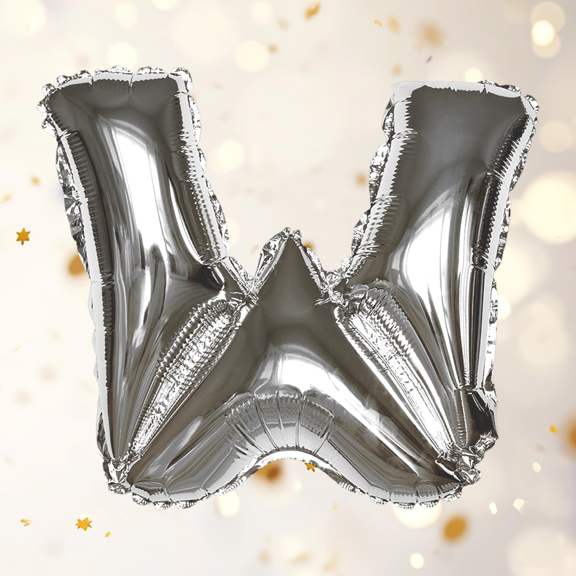 Silver W Letter Foil Balloon