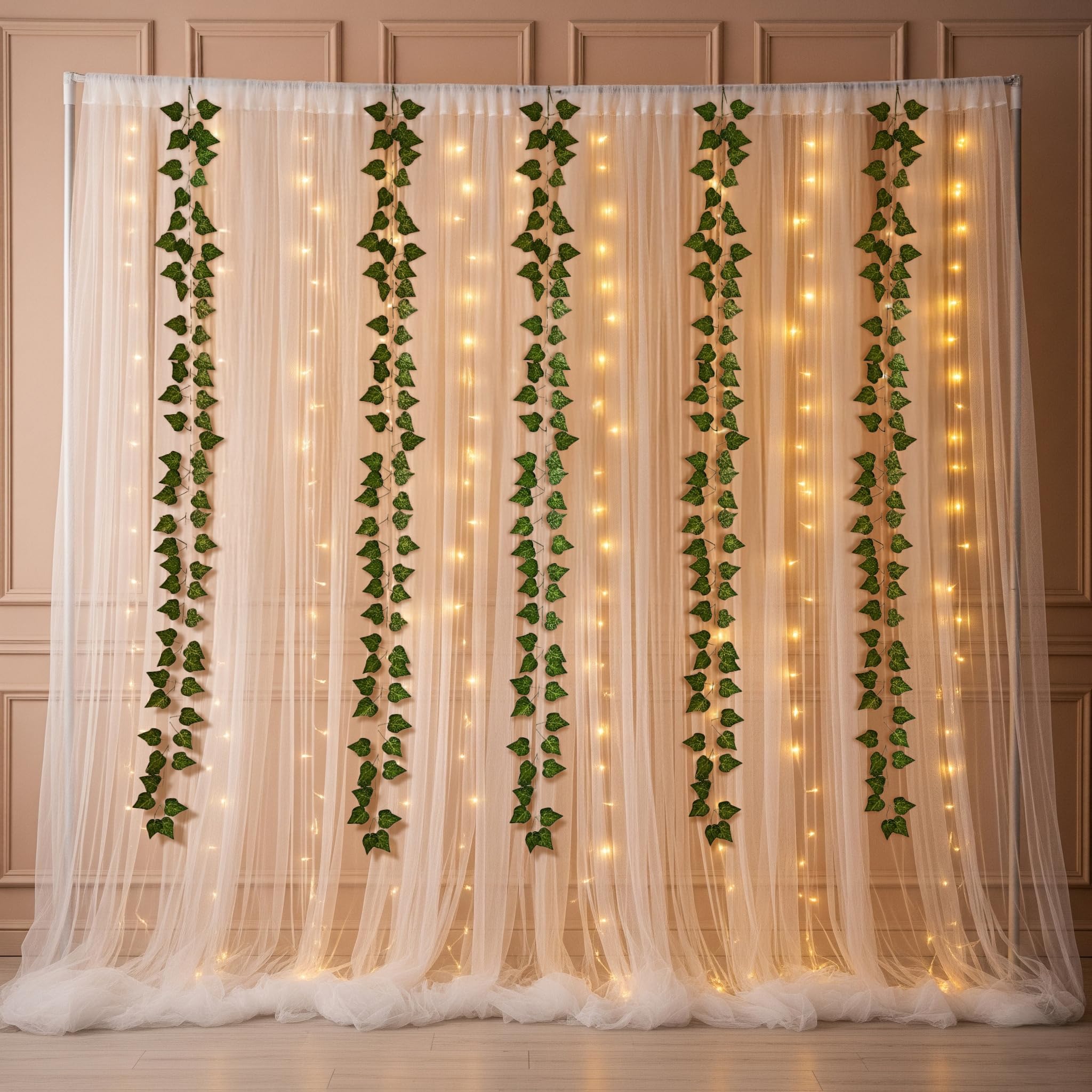 Diwali Green Vines and Curtains