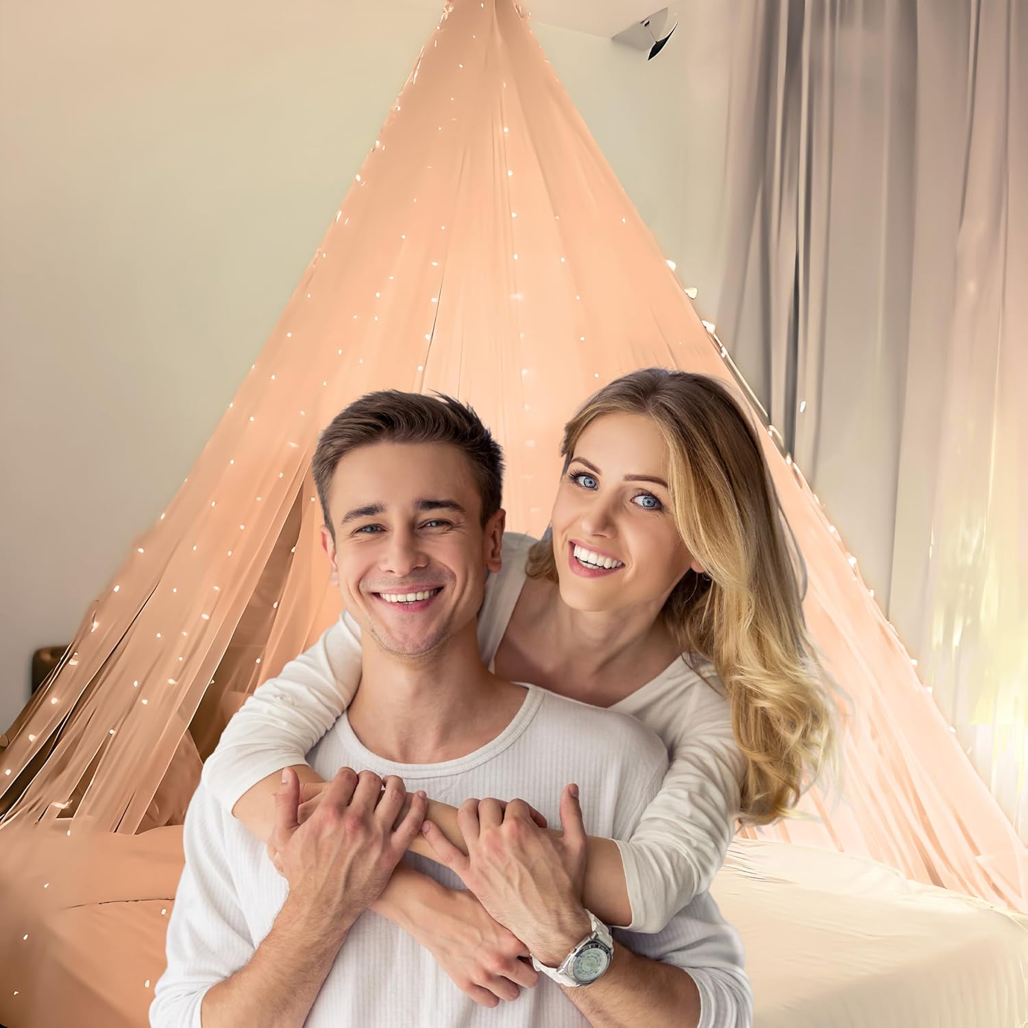 Aesthetic Room Decor Peach Canopy-6pcs