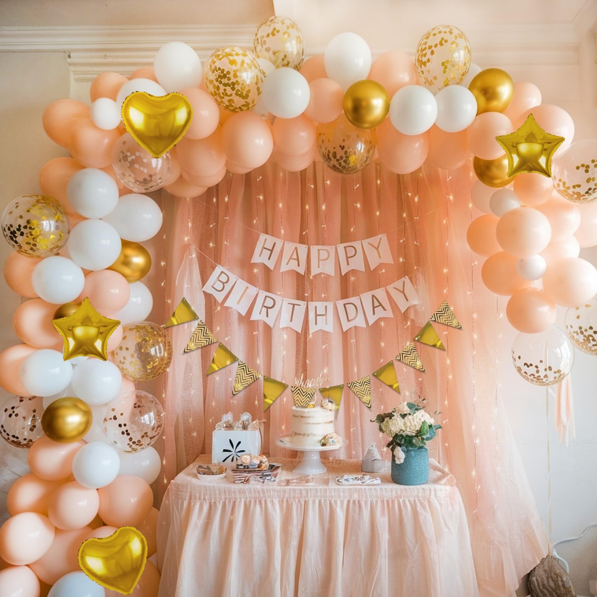 Peach Theme Birthday Decoration