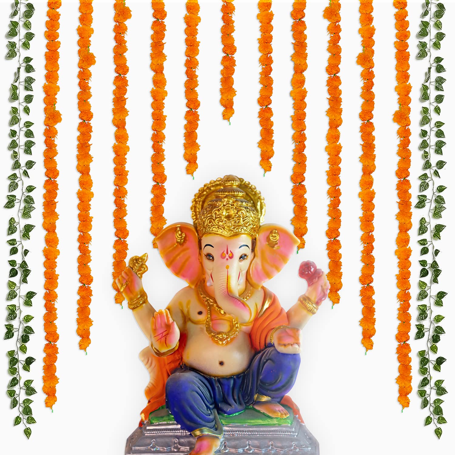 Vibrant Ganesha Pooja Setup