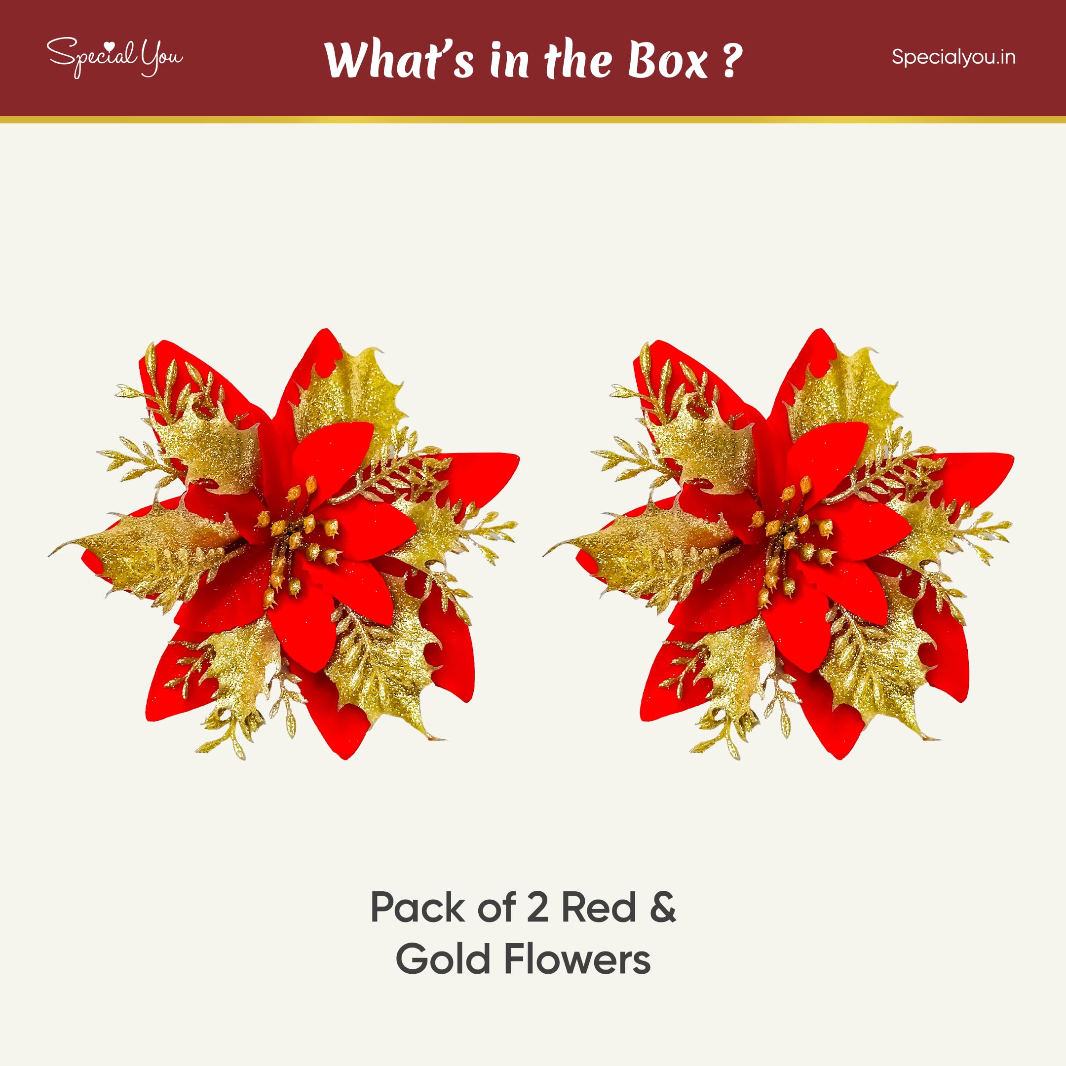 Christmas Artificial Red Poinsettias