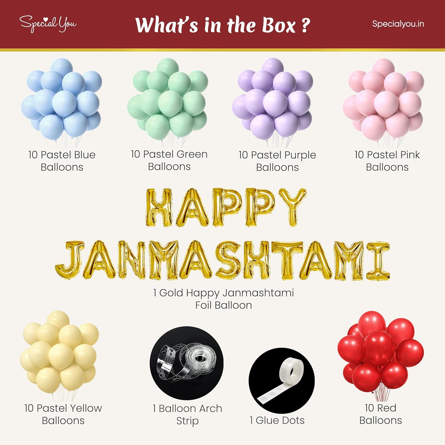 Celebrate Janmashtami with Colorful Balloons"