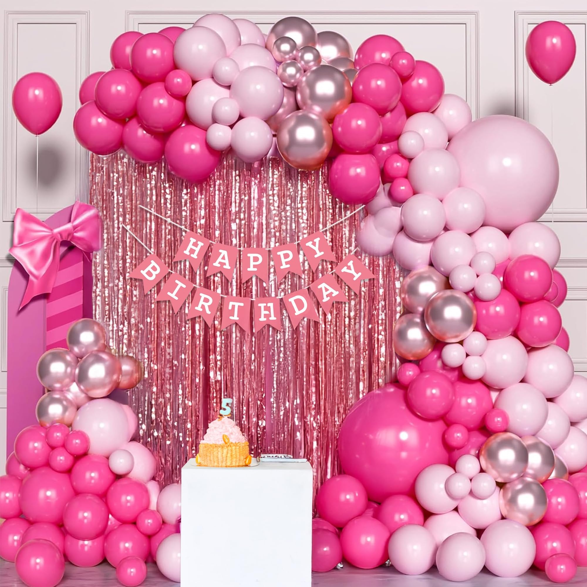 Pink Balloons for Birthday Decoration- 55 Pcs