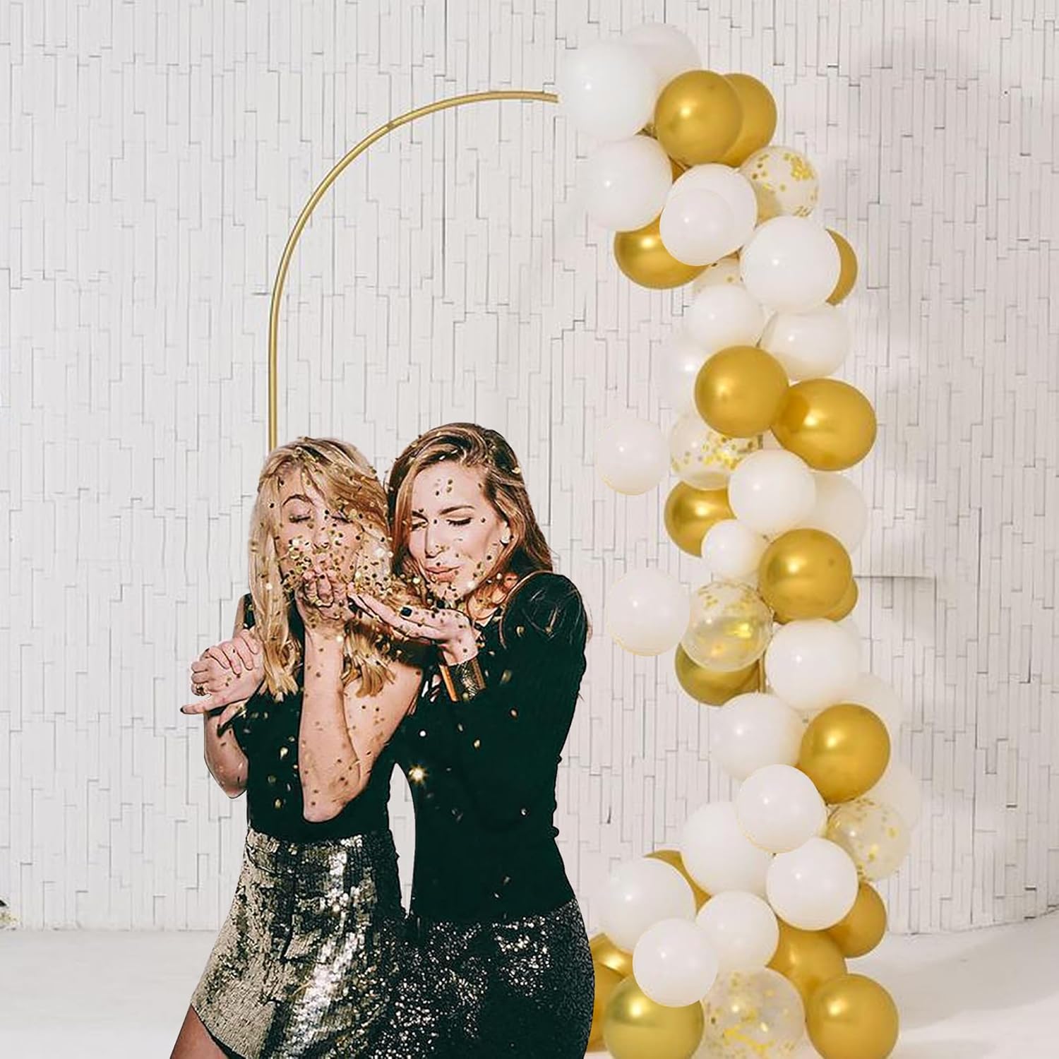 Metallic Gold & White Balloon Combo