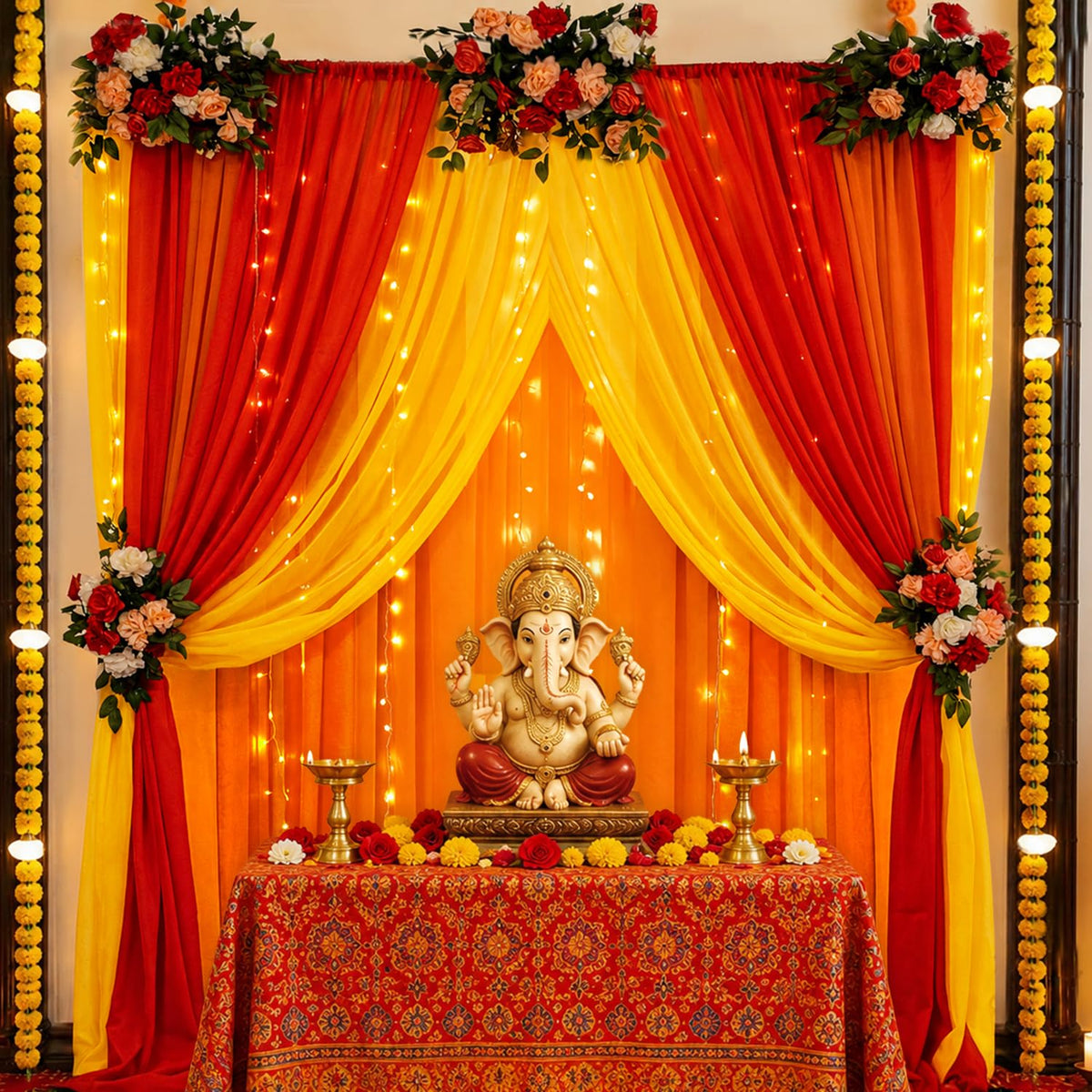 Gorgeous Backdrop Curtains with Lights Decor Kit