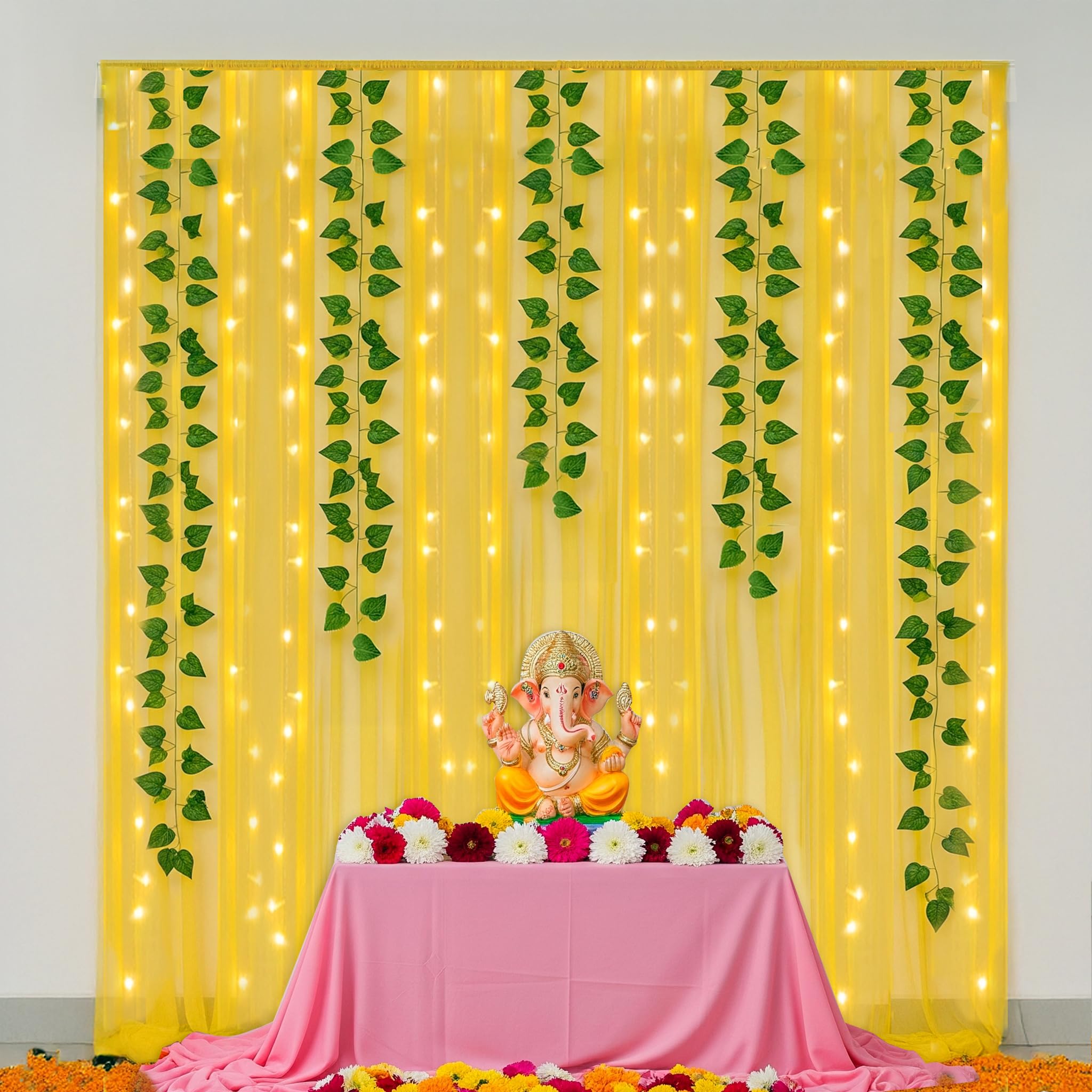 Aesthetic Yellow Ganpati Decor