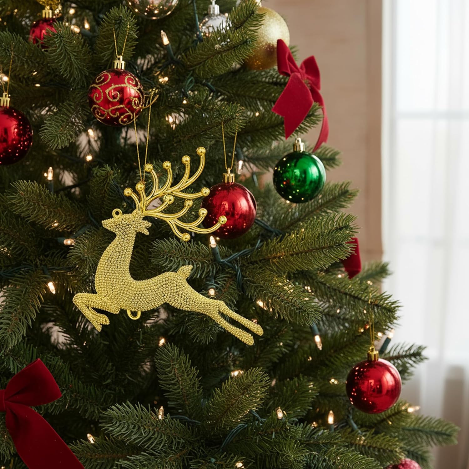 Golden Reindeer Christmas Decoration