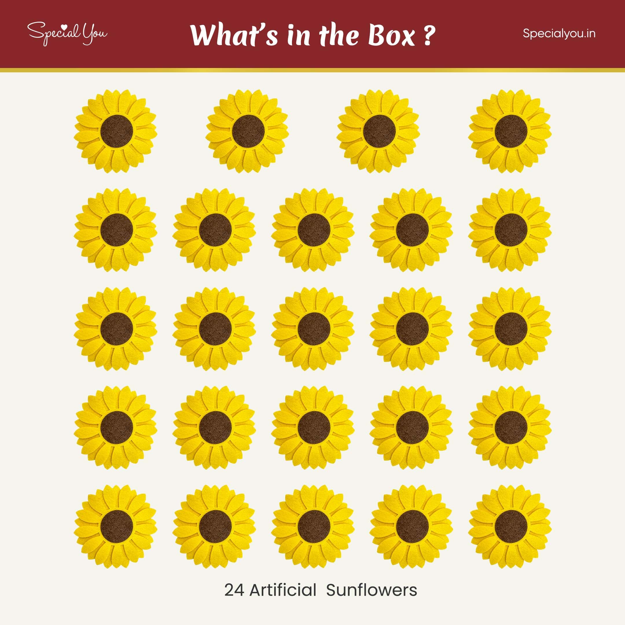 Bright Felt Sunflower Set