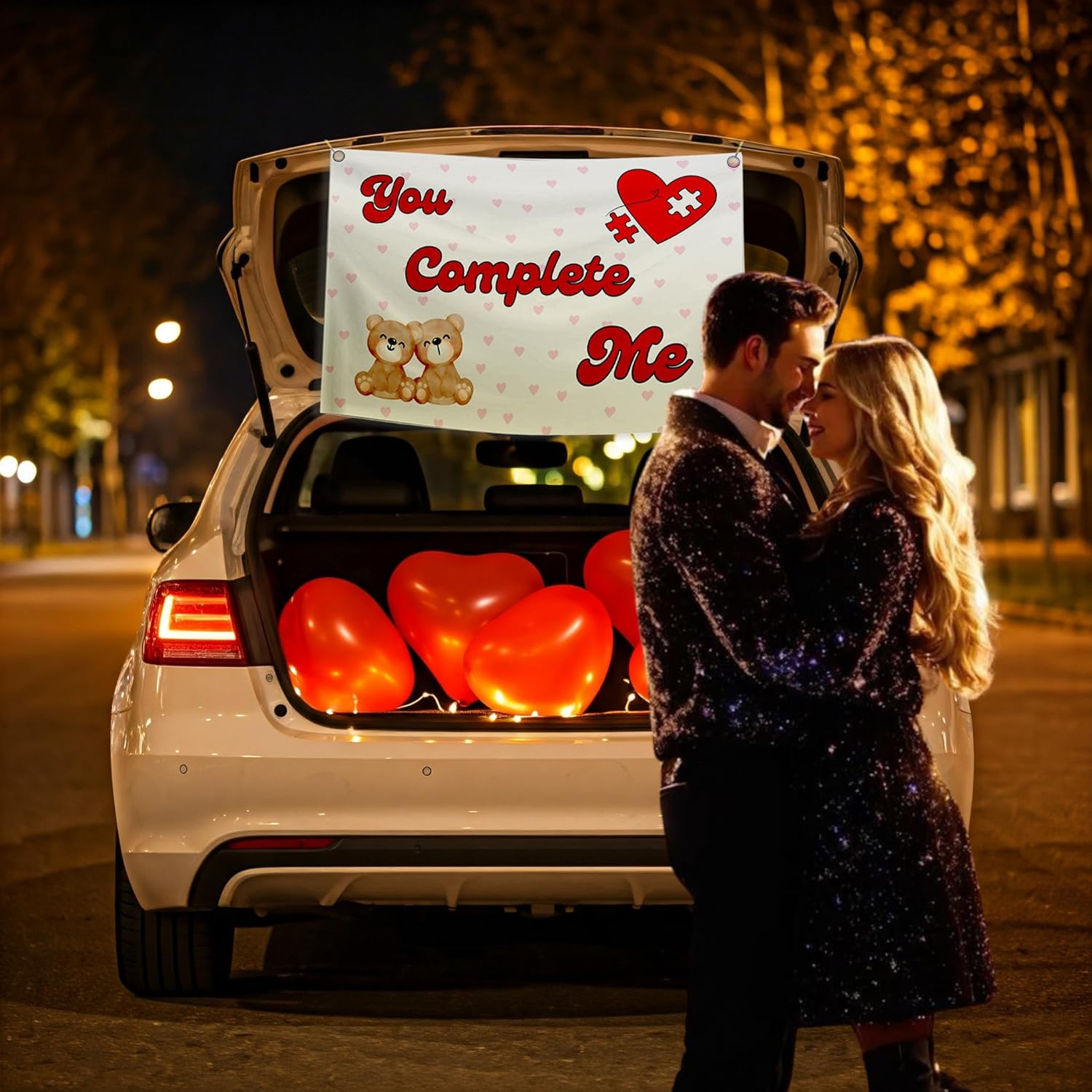 Car theme balloon combo with backdrop and LED Lights