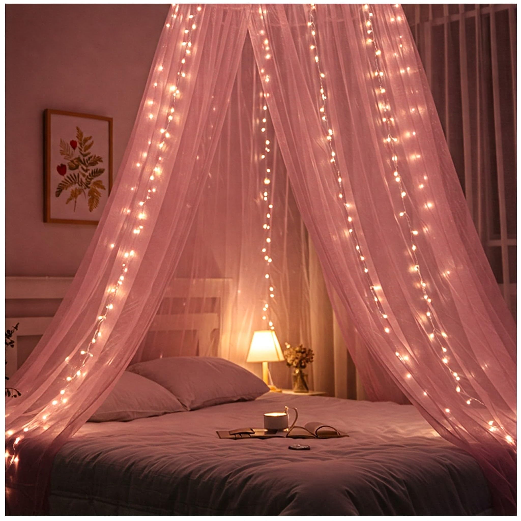 Pink net Canopy Decoration
