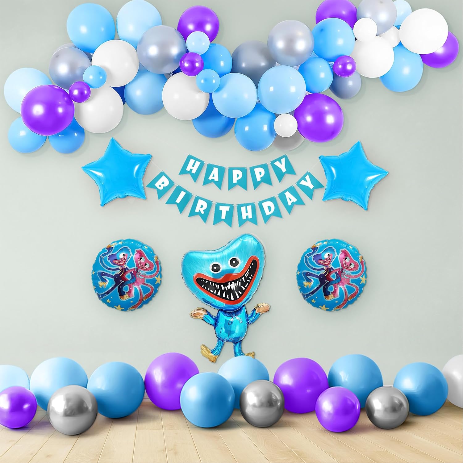 Huggy Wuggy Theme Birthday Decoration-68pcs