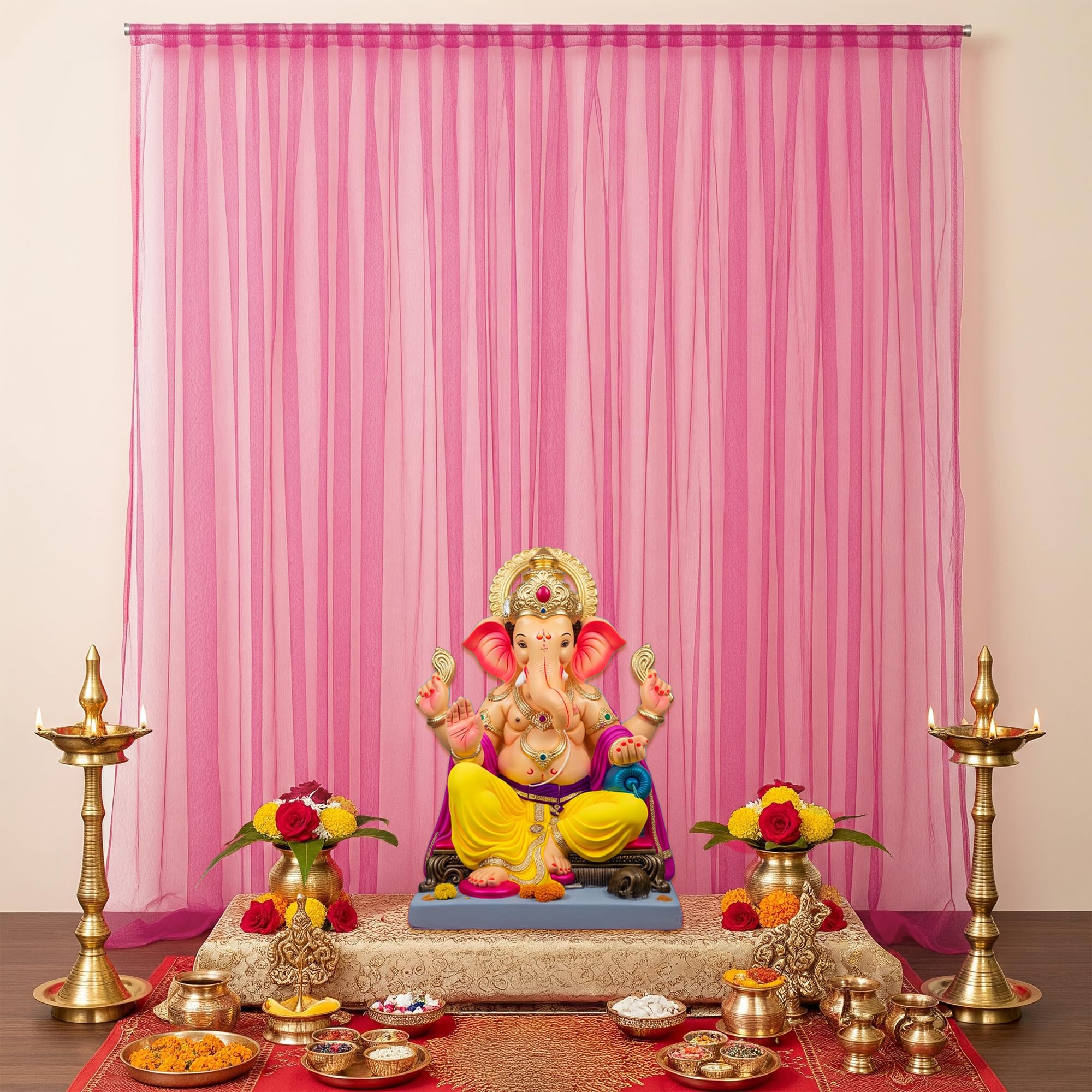 Ganpati Pink Bloom Decor